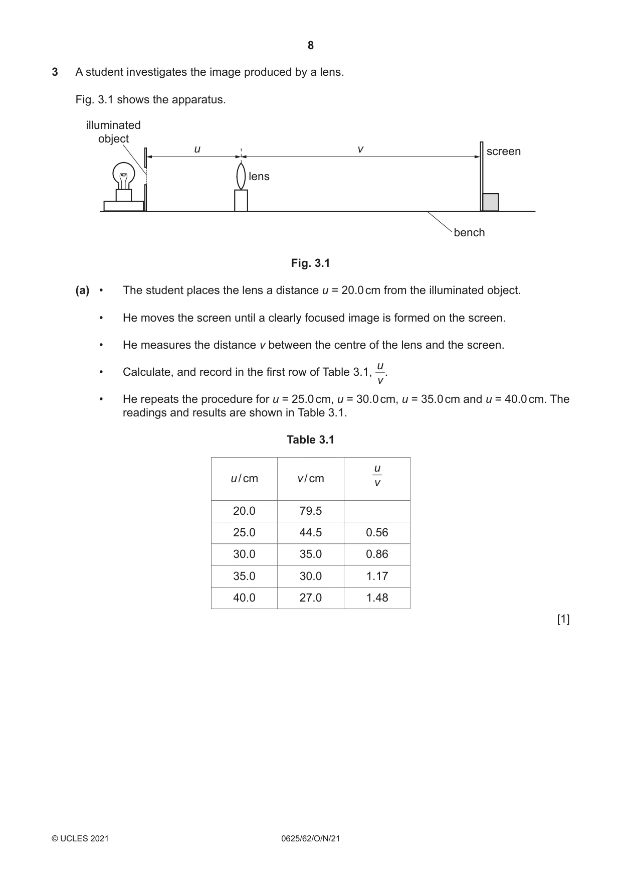Cambridge IGCSE Physics 0625 2021 Oct/Nov Paper 6 · Variant 2 question paper, page 8 of 12