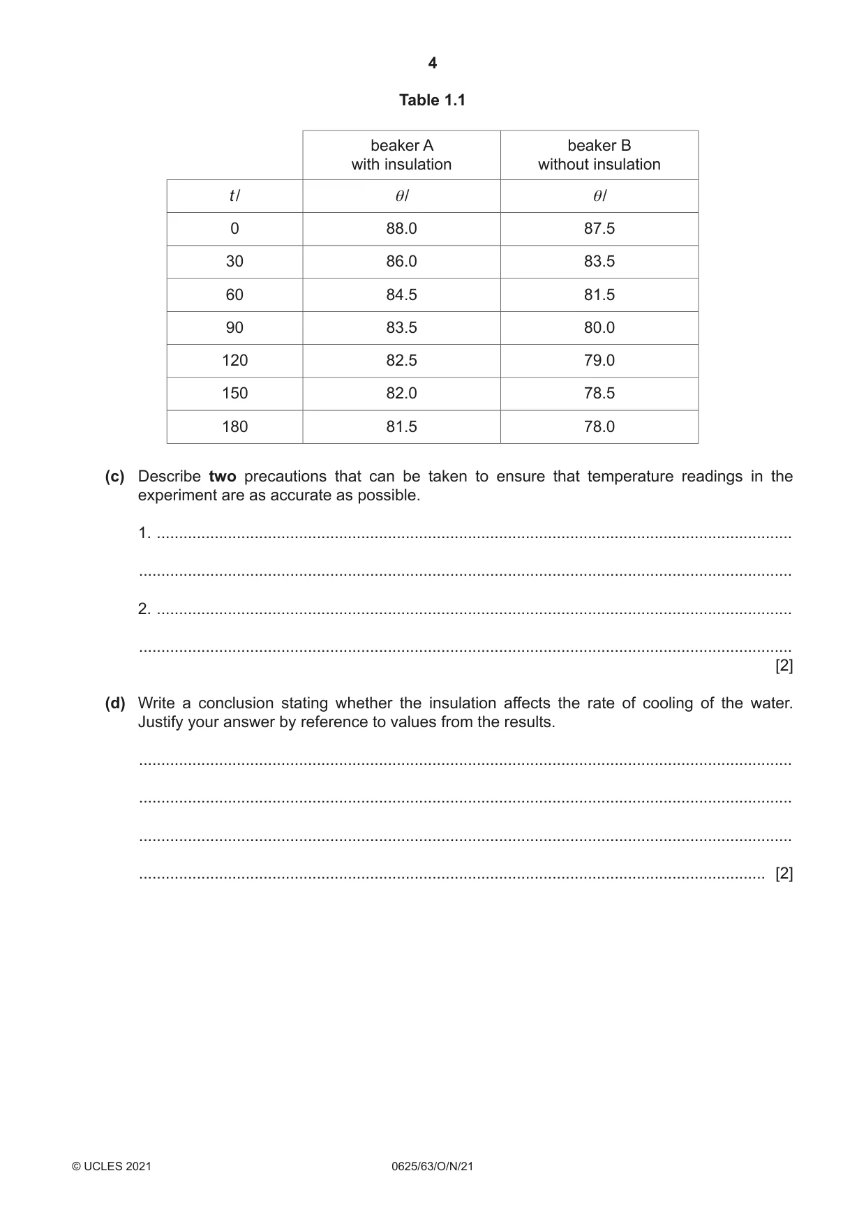 Cambridge IGCSE Physics 0625 2021 Oct/Nov Paper 6 · Variant 3 question paper, page 4 of 16