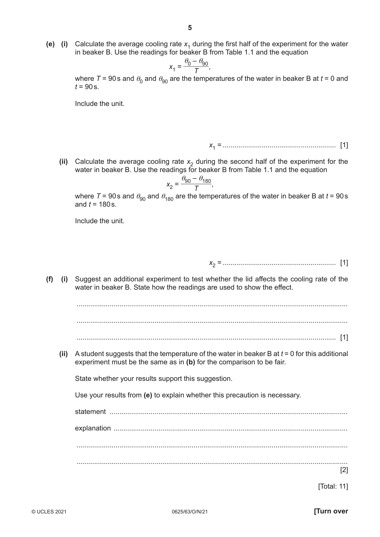 Cambridge IGCSE Physics 0625 2021 Oct/Nov Paper 6 · Variant 3 question paper, page 5 of 16