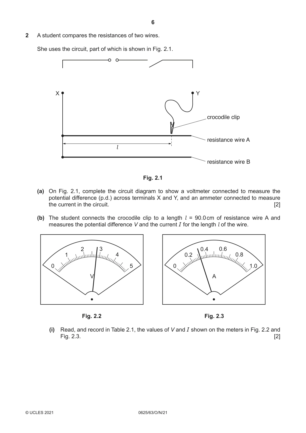 Cambridge IGCSE Physics 0625 2021 Oct/Nov Paper 6 · Variant 3 question paper, page 6 of 16