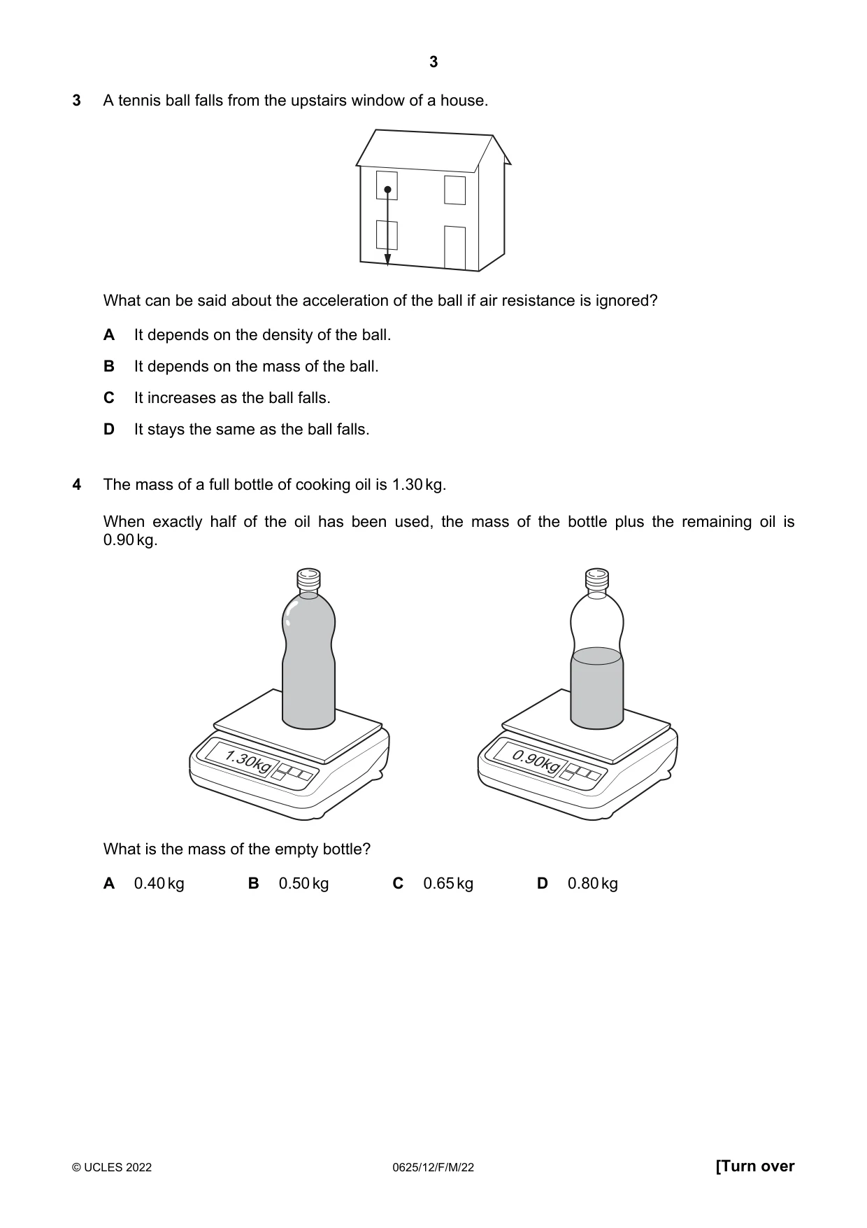 Cambridge IGCSE Physics 0625 2022 Feb/March Paper 1 · Variant 2 question paper, page 3 of 20