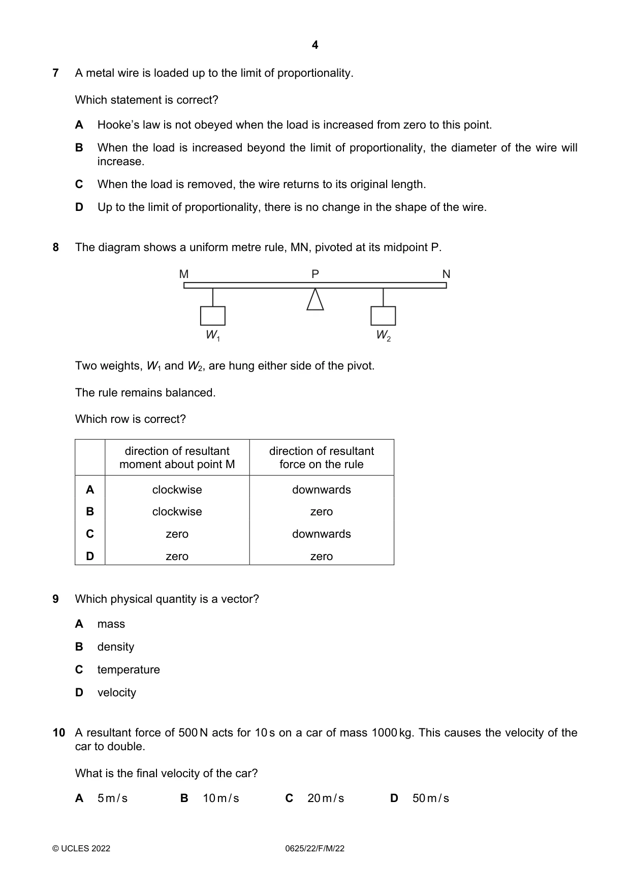 Cambridge IGCSE Physics 0625 2022 Feb/March Paper 2 · Variant 2 question paper, page 4 of 16