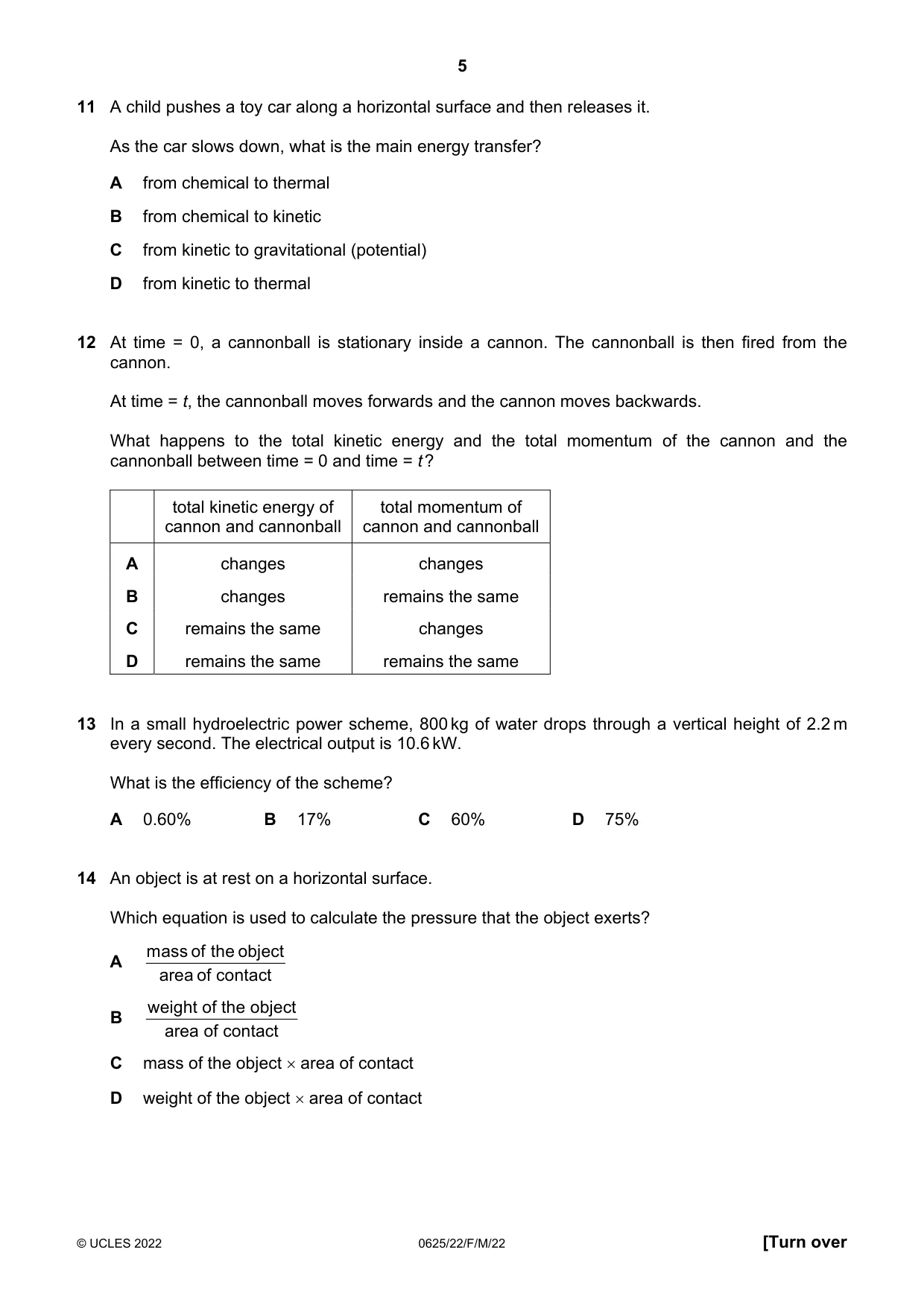 Cambridge IGCSE Physics 0625 2022 Feb/March Paper 2 · Variant 2 question paper, page 5 of 16