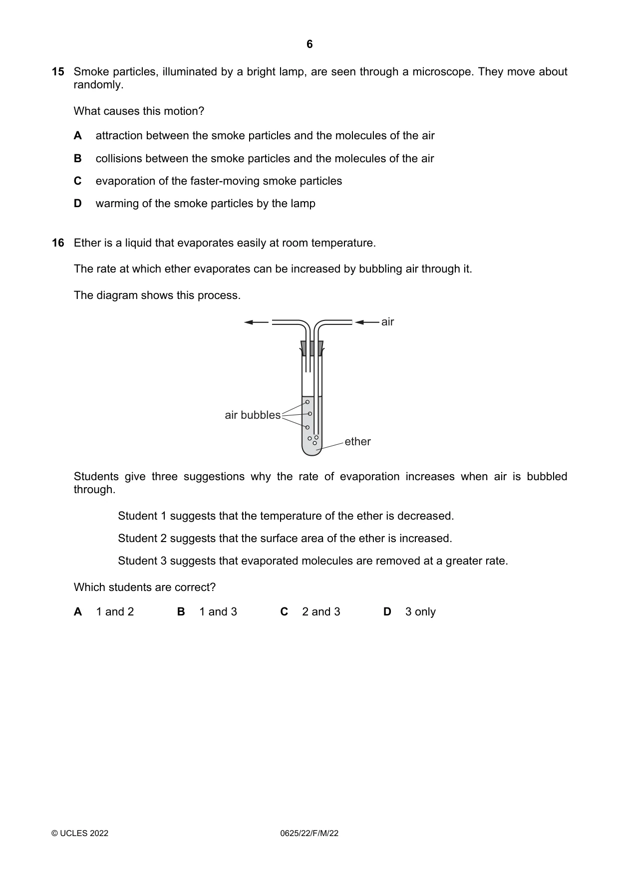Cambridge IGCSE Physics 0625 2022 Feb/March Paper 2 · Variant 2 question paper, page 6 of 16