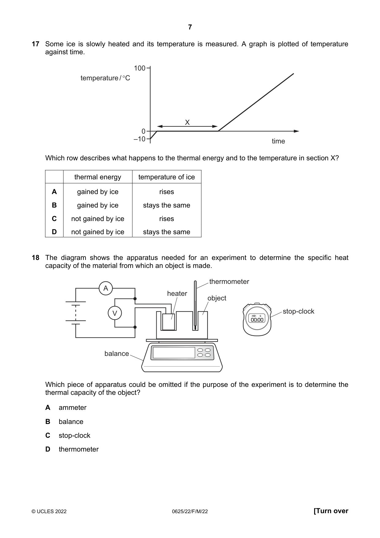 Cambridge IGCSE Physics 0625 2022 Feb/March Paper 2 · Variant 2 question paper, page 7 of 16