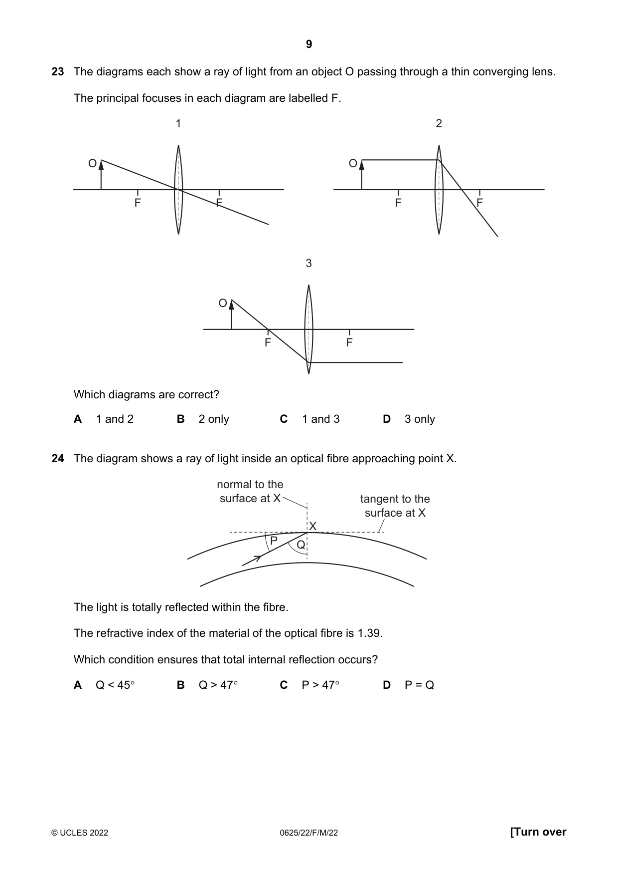 Cambridge IGCSE Physics 0625 2022 Feb/March Paper 2 · Variant 2 question paper, page 9 of 16