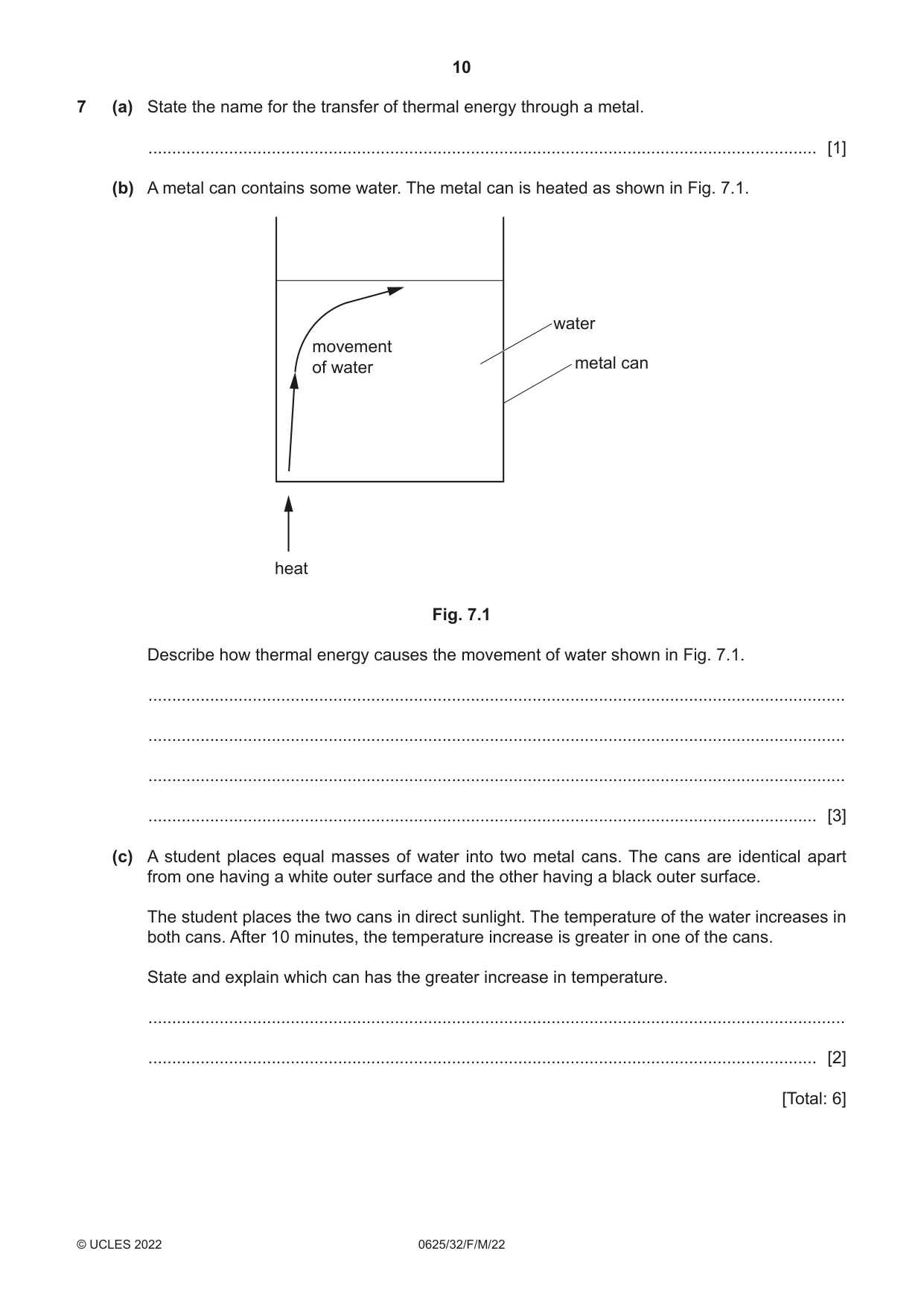 Cambridge IGCSE Physics 0625 2022 Feb/March Paper 3 · Variant 2 question paper, page 10 of 16