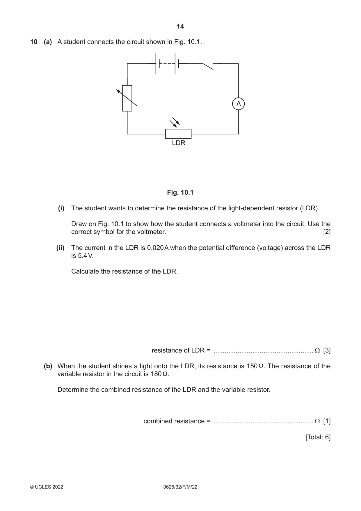 Cambridge IGCSE Physics 0625 2022 Feb/March Paper 3 · Variant 2 question paper, page 14 of 16