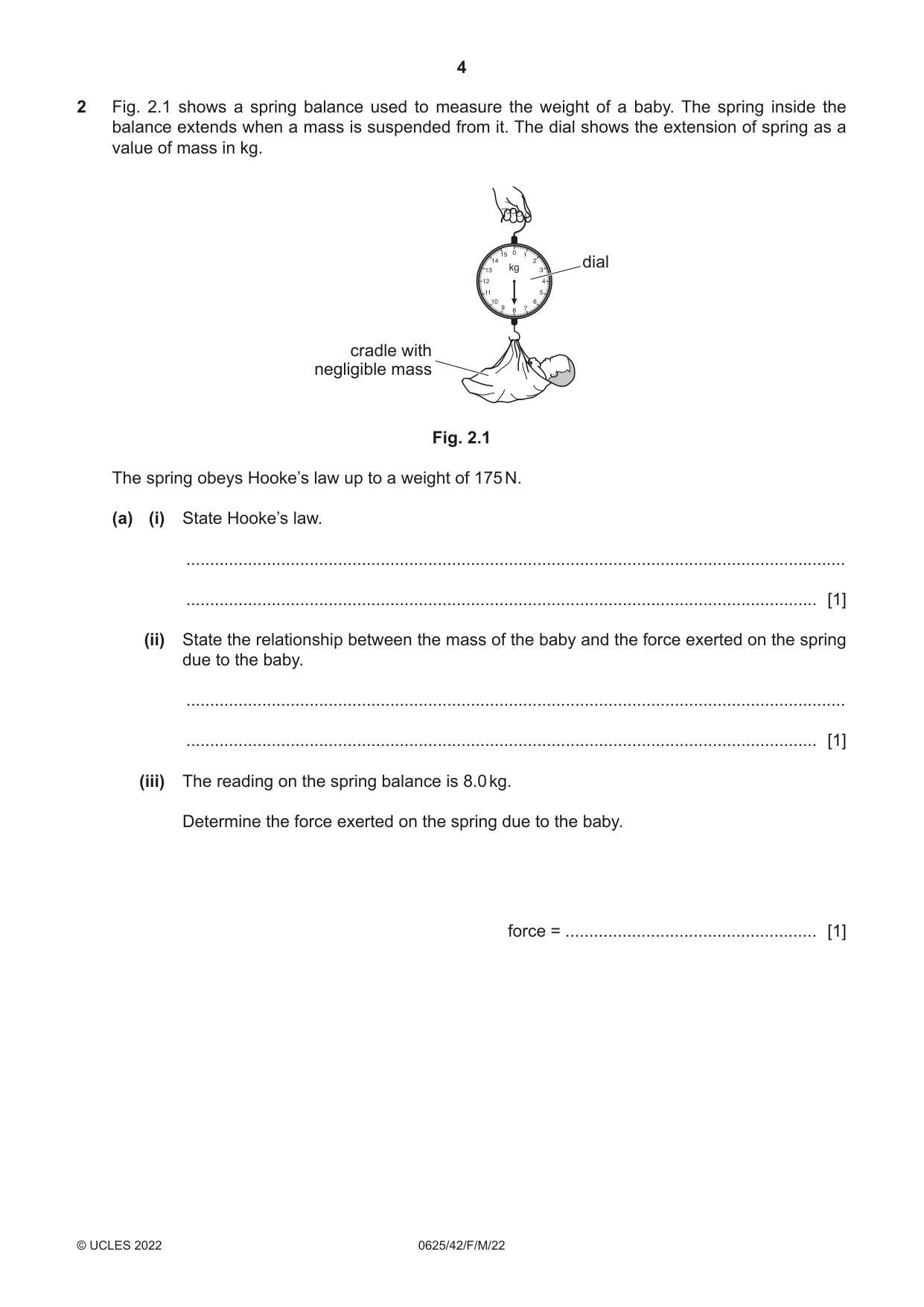 Cambridge IGCSE Physics 0625 2022 Feb/March Paper 4 · Variant 2 question paper, page 4 of 16