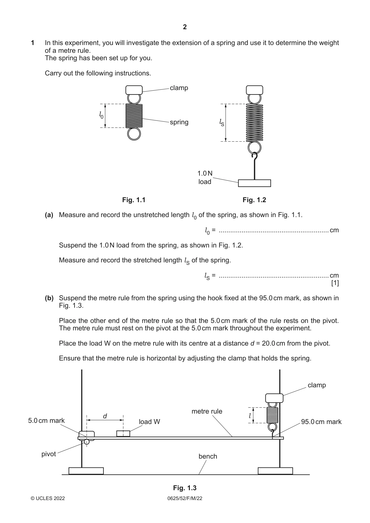 Cambridge IGCSE Physics 0625 2022 Feb/March Paper 5 · Variant 2 question paper, page 2 of 12