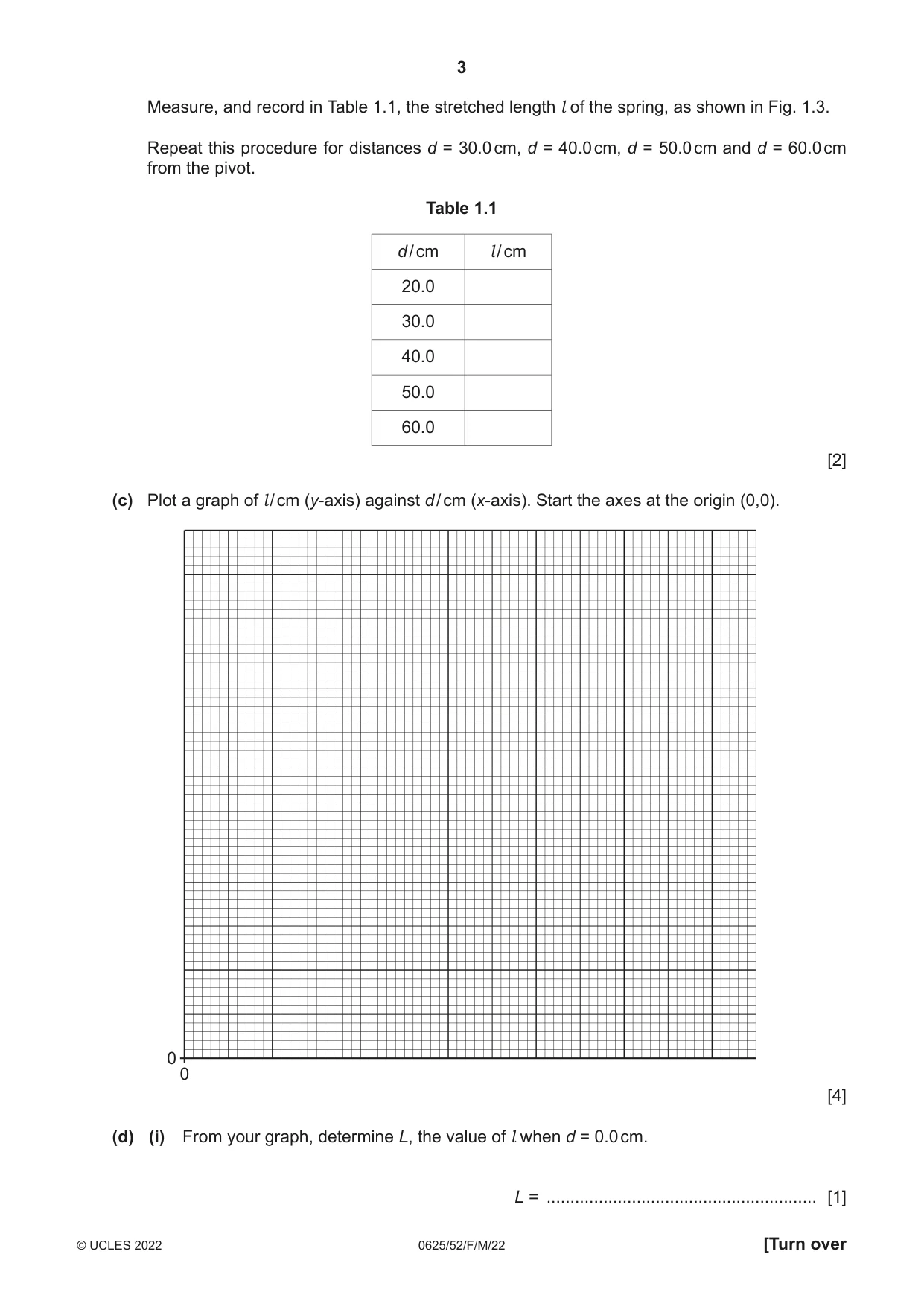 Cambridge IGCSE Physics 0625 2022 Feb/March Paper 5 · Variant 2 question paper, page 3 of 12