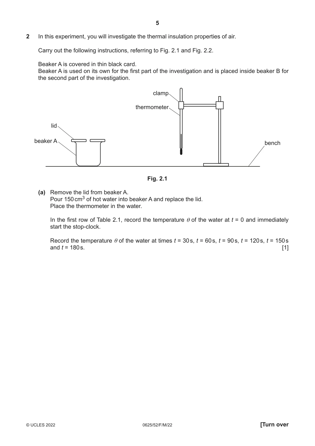 Cambridge IGCSE Physics 0625 2022 Feb/March Paper 5 · Variant 2 question paper, page 5 of 12