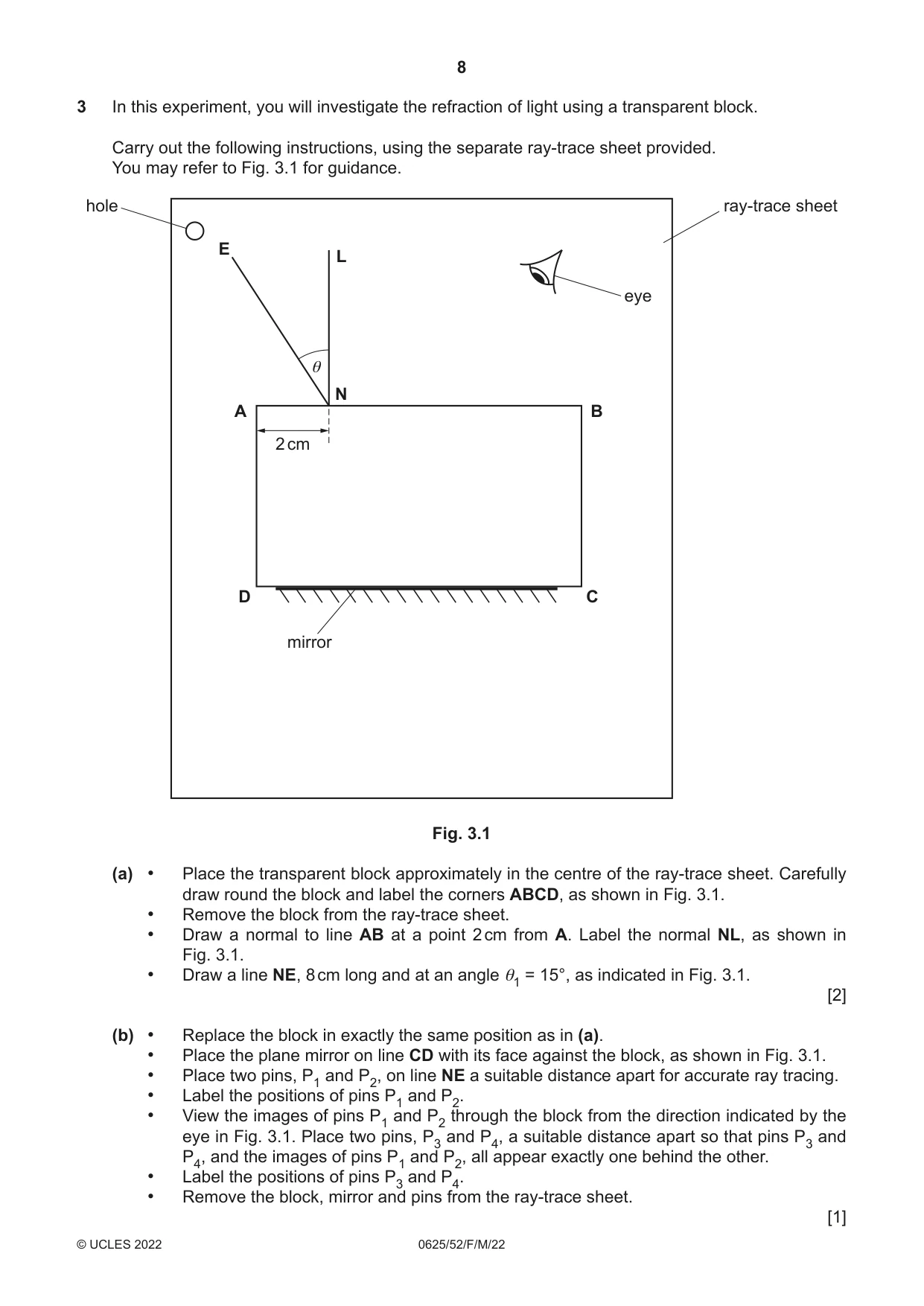 Cambridge IGCSE Physics 0625 2022 Feb/March Paper 5 · Variant 2 question paper, page 8 of 12