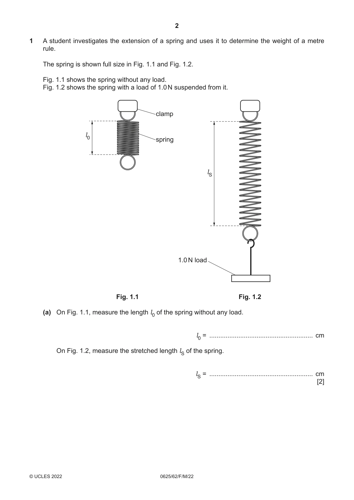 Cambridge IGCSE Physics 0625 2022 Feb/March Paper 6 · Variant 2 question paper, page 2 of 16