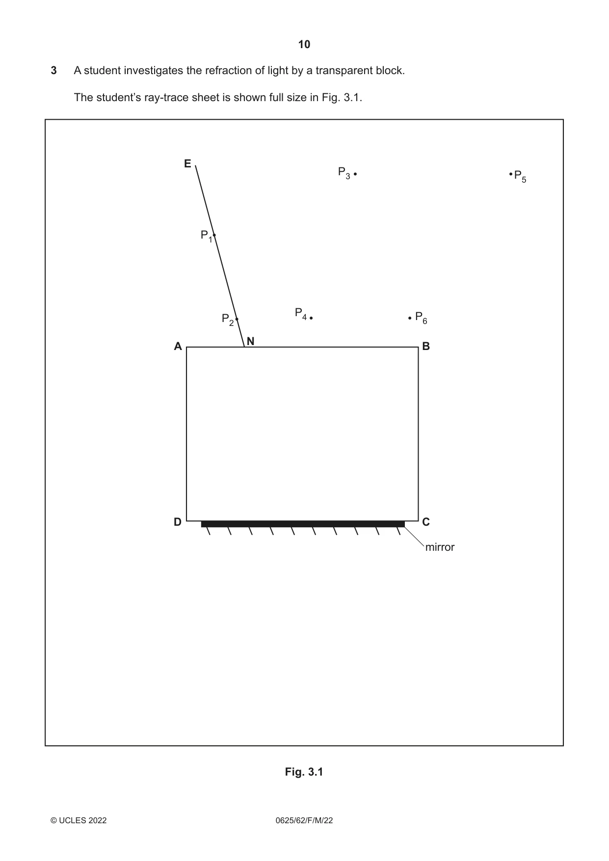 Cambridge IGCSE Physics 0625 2022 Feb/March Paper 6 · Variant 2 question paper, page 10 of 16