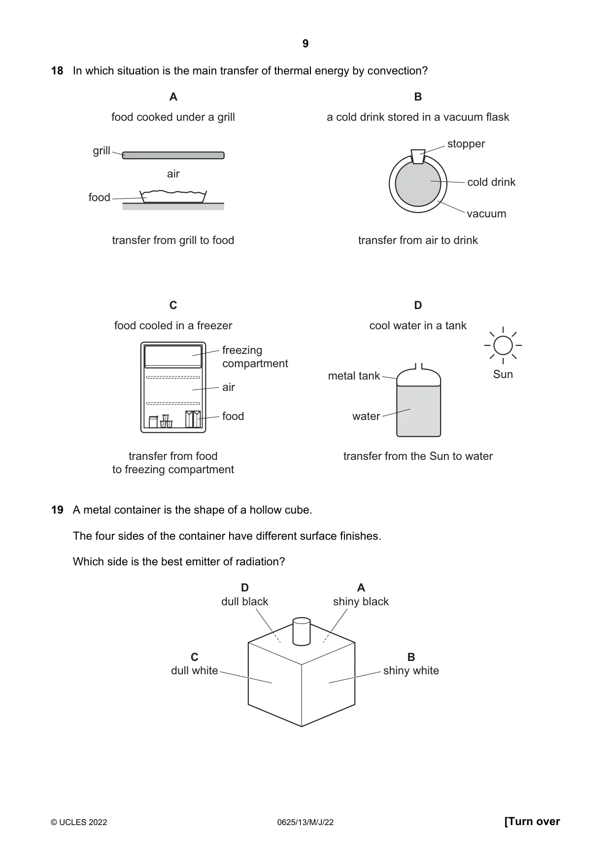 Cambridge IGCSE Physics 0625 2022 May/June Paper 1 · Variant 3 question paper, page 9 of 20