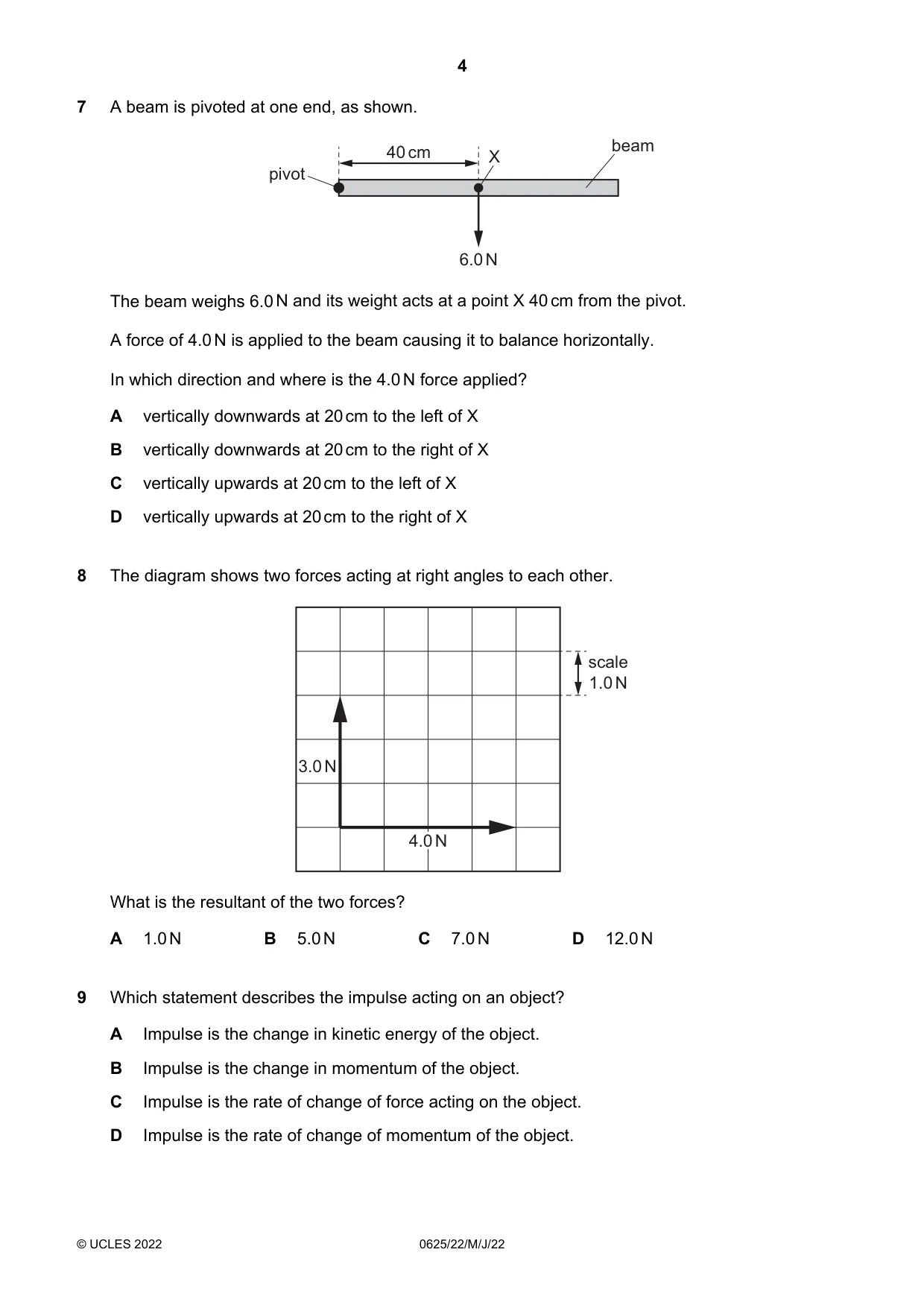 Cambridge IGCSE Physics 0625 2022 May/June Paper 2 · Variant 2 question paper, page 4 of 20