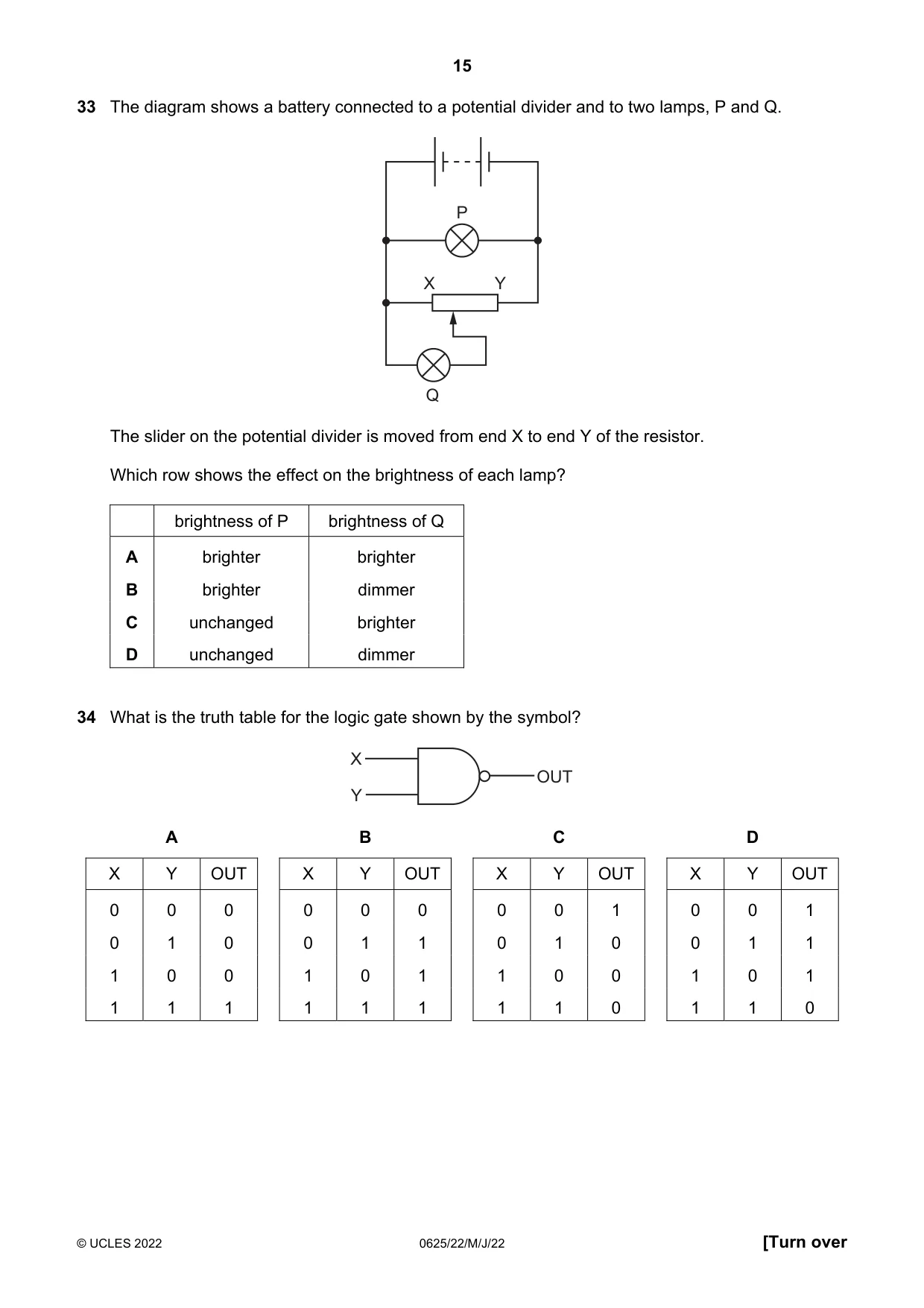 Cambridge IGCSE Physics 0625 2022 May/June Paper 2 · Variant 2 question paper, page 15 of 20