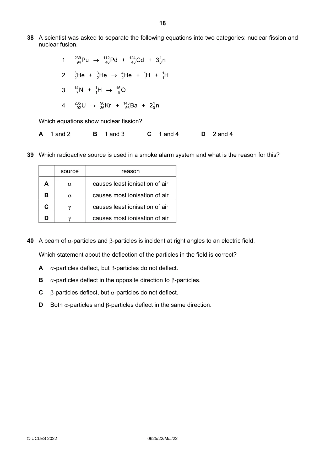 Cambridge IGCSE Physics 0625 2022 May/June Paper 2 · Variant 2 question paper, page 18 of 20