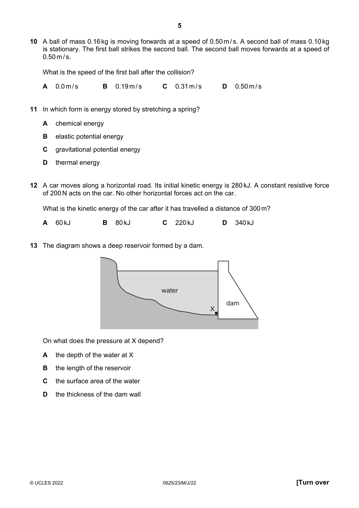 Cambridge IGCSE Physics 0625 2022 May/June Paper 2 · Variant 3 question paper, page 5 of 20