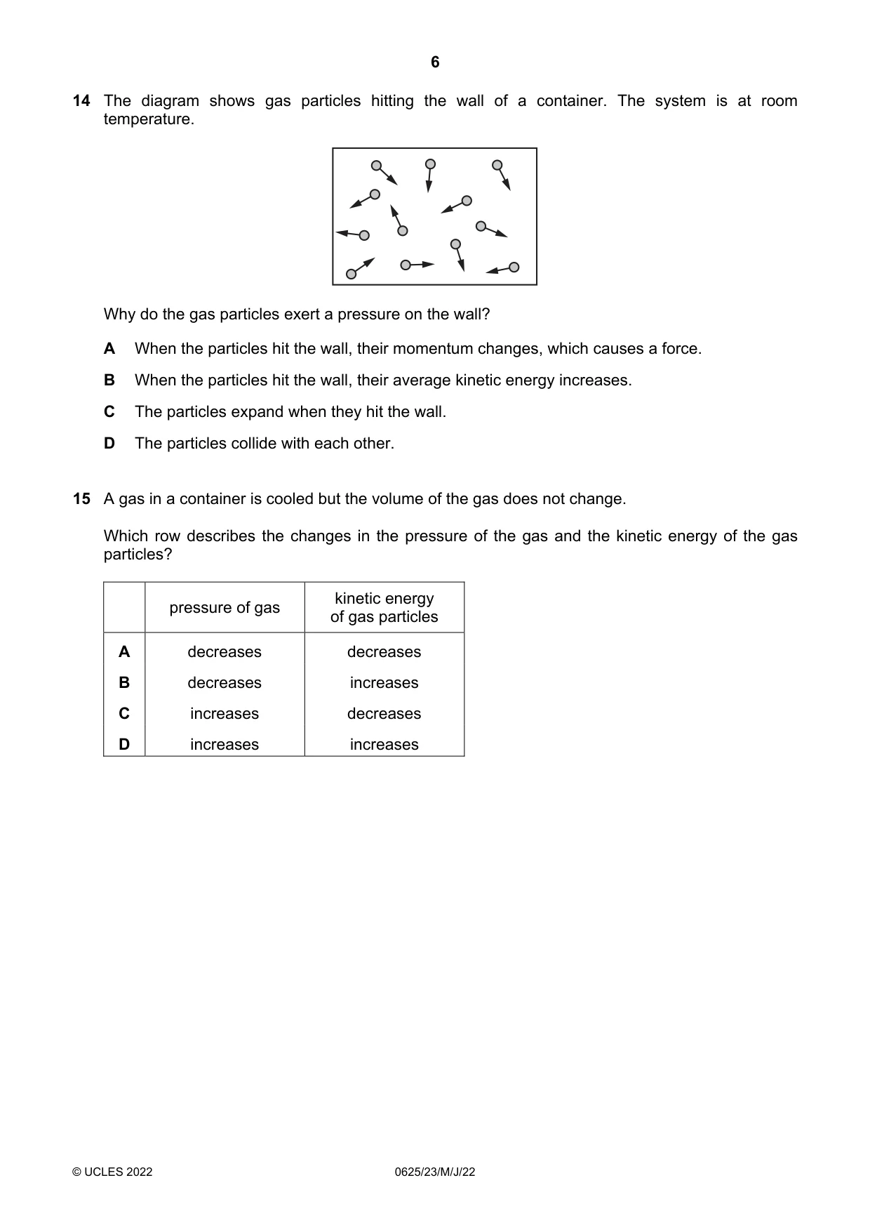 Cambridge IGCSE Physics 0625 2022 May/June Paper 2 · Variant 3 question paper, page 6 of 20