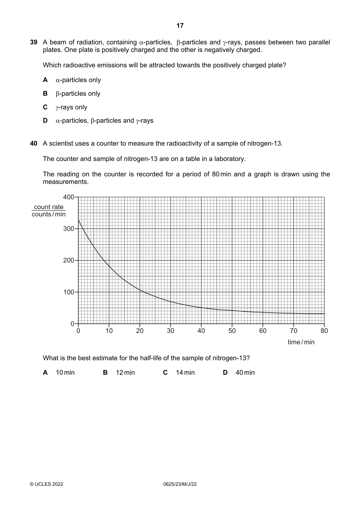 Cambridge IGCSE Physics 0625 2022 May/June Paper 2 · Variant 3 question paper, page 17 of 20