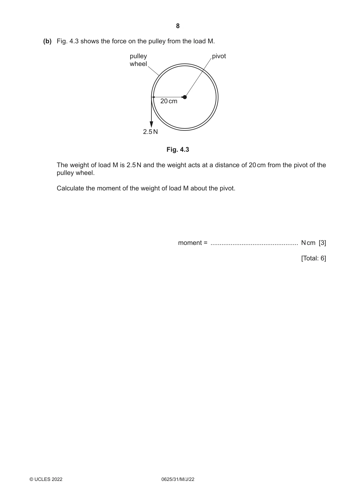 Cambridge IGCSE Physics 0625 2022 May/June Paper 3 · Variant 1 question paper, page 8 of 16