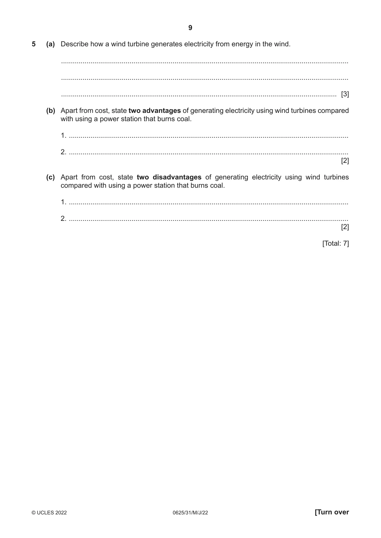 Cambridge IGCSE Physics 0625 2022 May/June Paper 3 · Variant 1 question paper, page 9 of 16