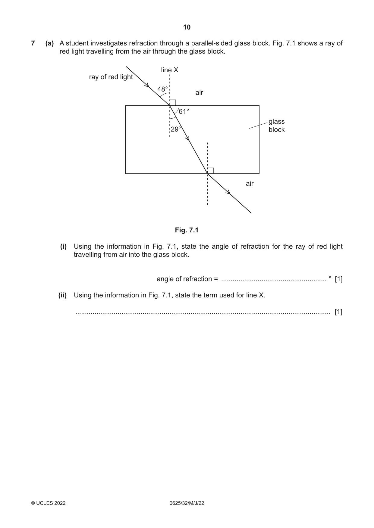 Cambridge IGCSE Physics 0625 2022 May/June Paper 3 · Variant 2 question paper, page 10 of 16