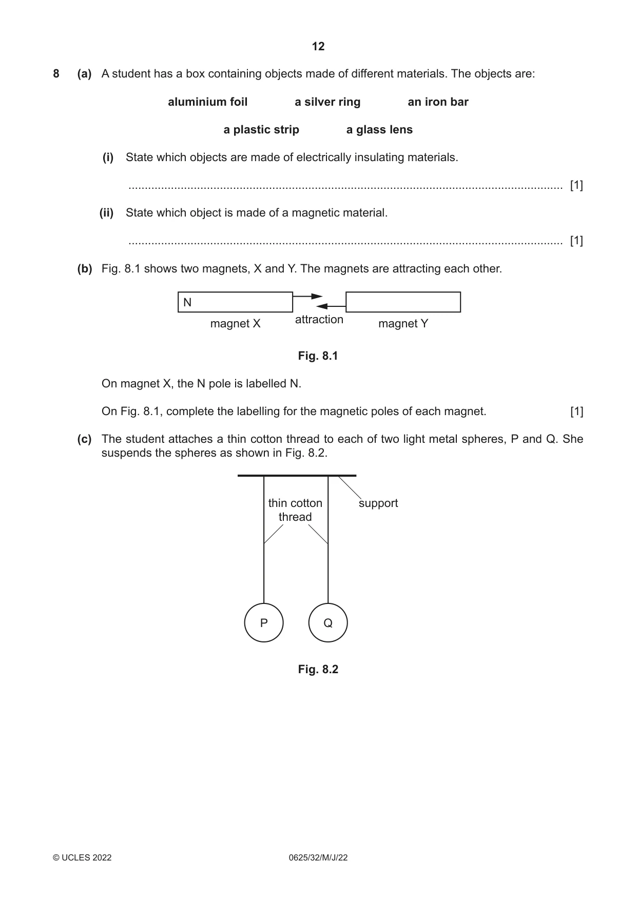 Cambridge IGCSE Physics 0625 2022 May/June Paper 3 · Variant 2 question paper, page 12 of 16
