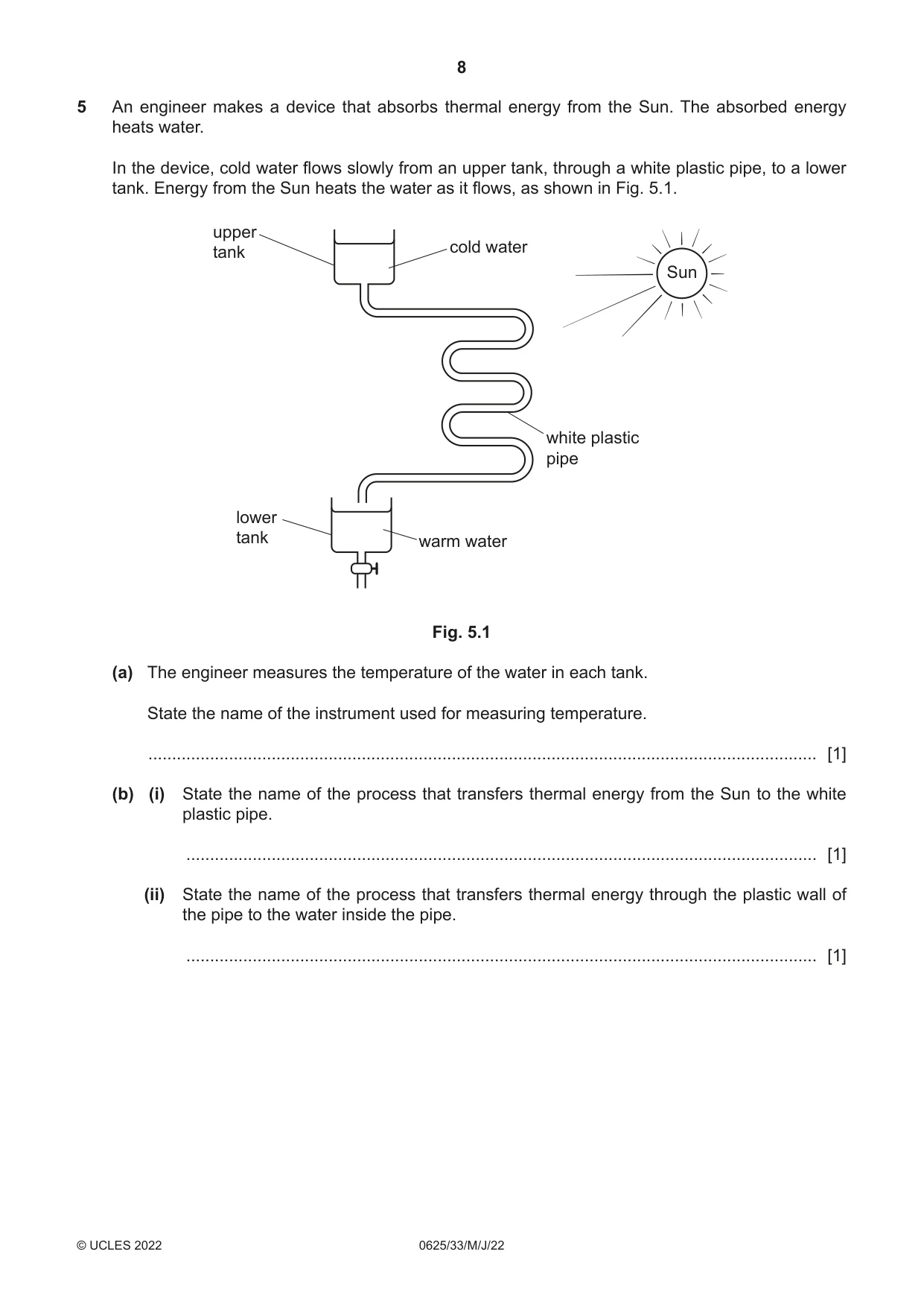 Cambridge IGCSE Physics 0625 2022 May/June Paper 3 · Variant 3 question paper, page 8 of 16