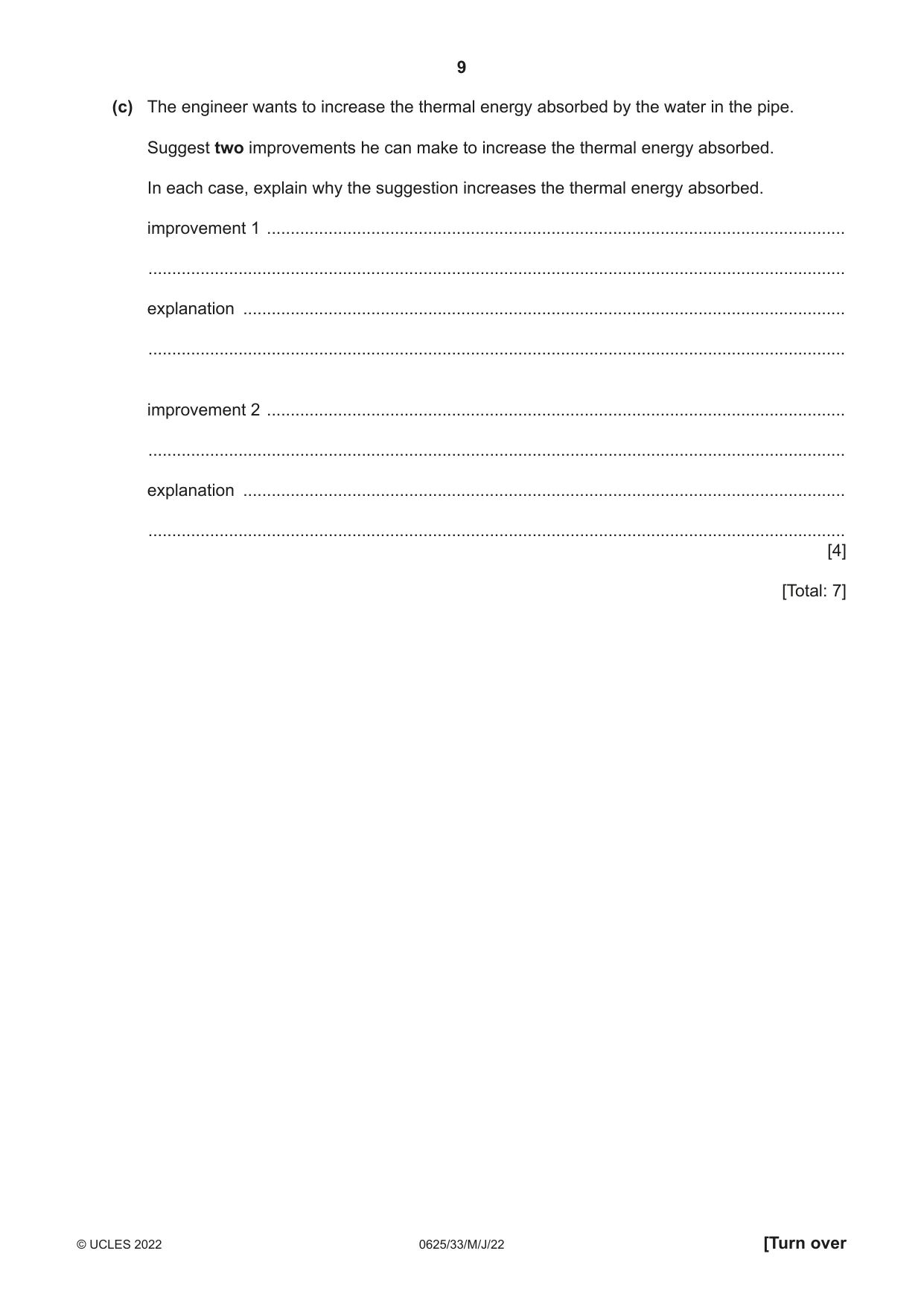 Cambridge IGCSE Physics 0625 2022 May/June Paper 3 · Variant 3 question paper, page 9 of 16