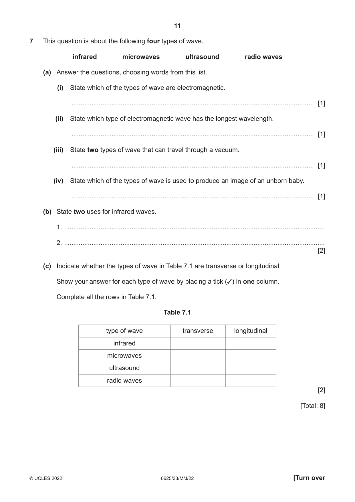 Cambridge IGCSE Physics 0625 2022 May/June Paper 3 · Variant 3 question paper, page 11 of 16