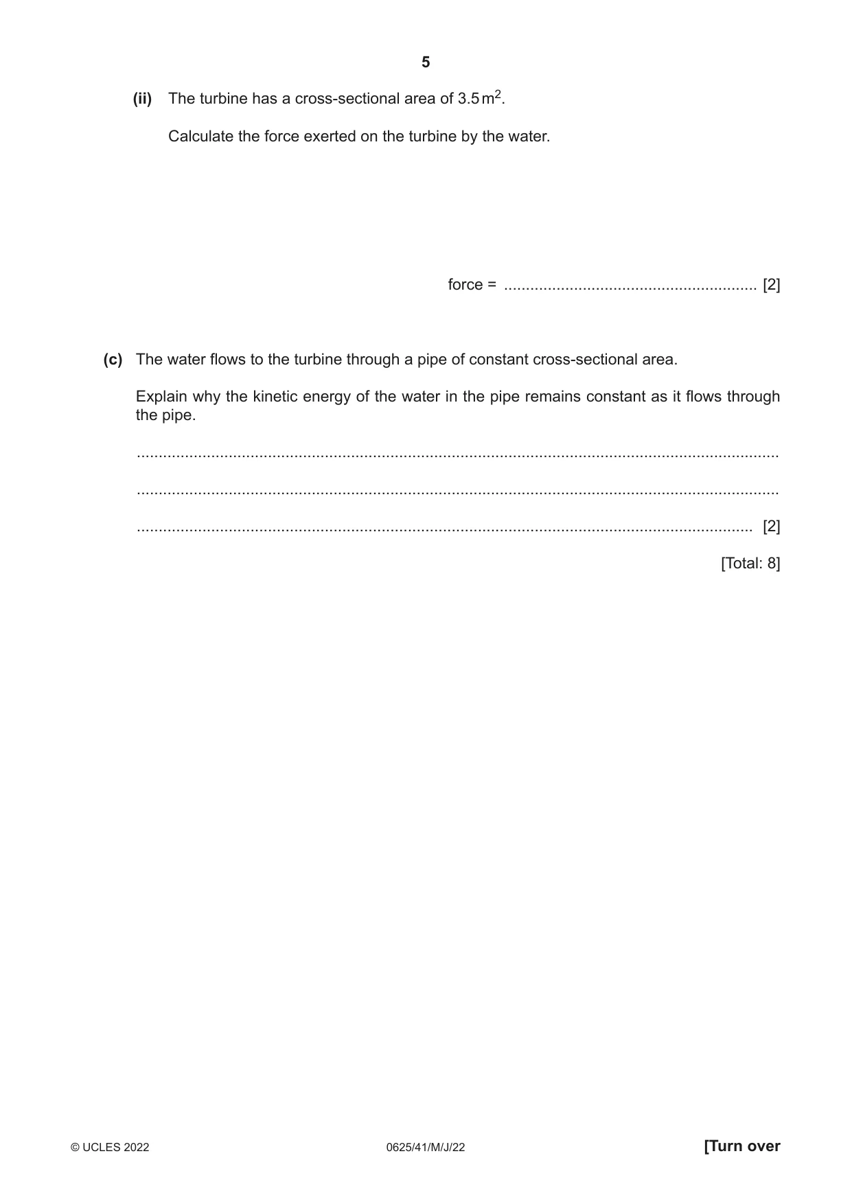 Cambridge IGCSE Physics 0625 2022 May/June Paper 4 · Variant 1 question paper, page 5 of 16
