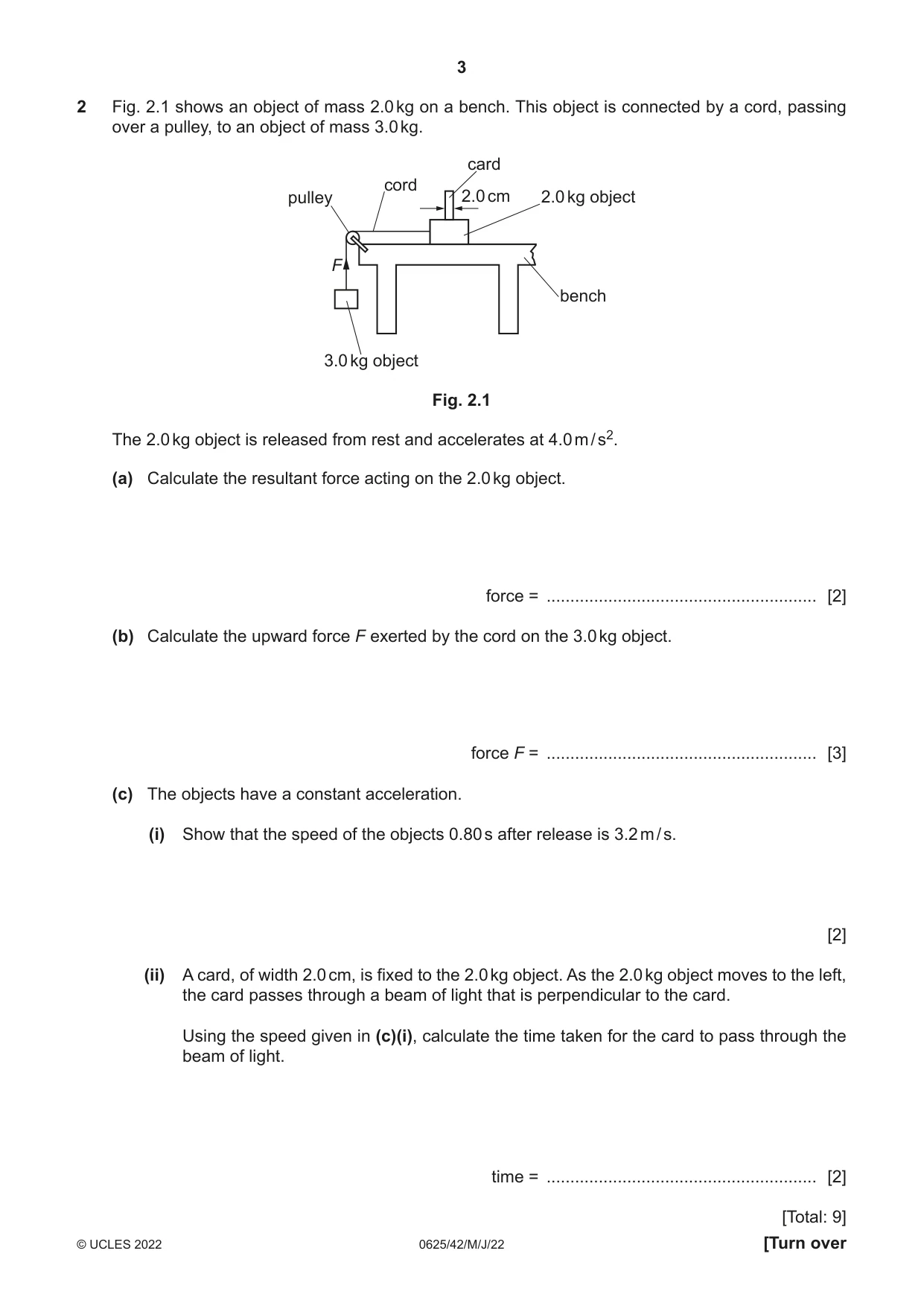 Cambridge IGCSE Physics 0625 2022 May/June Paper 4 · Variant 2 question paper, page 3 of 16