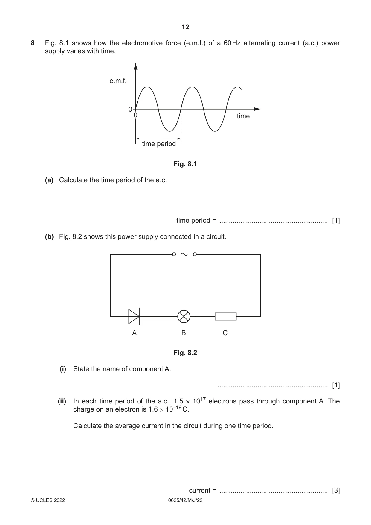 Cambridge IGCSE Physics 0625 2022 May/June Paper 4 · Variant 2 question paper, page 12 of 16