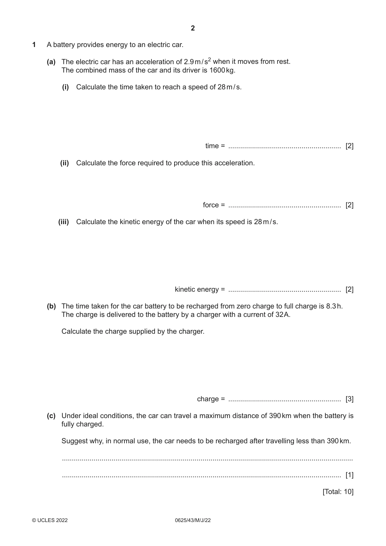 Cambridge IGCSE Physics 0625 2022 May/June Paper 4 · Variant 3 question paper, page 2 of 16