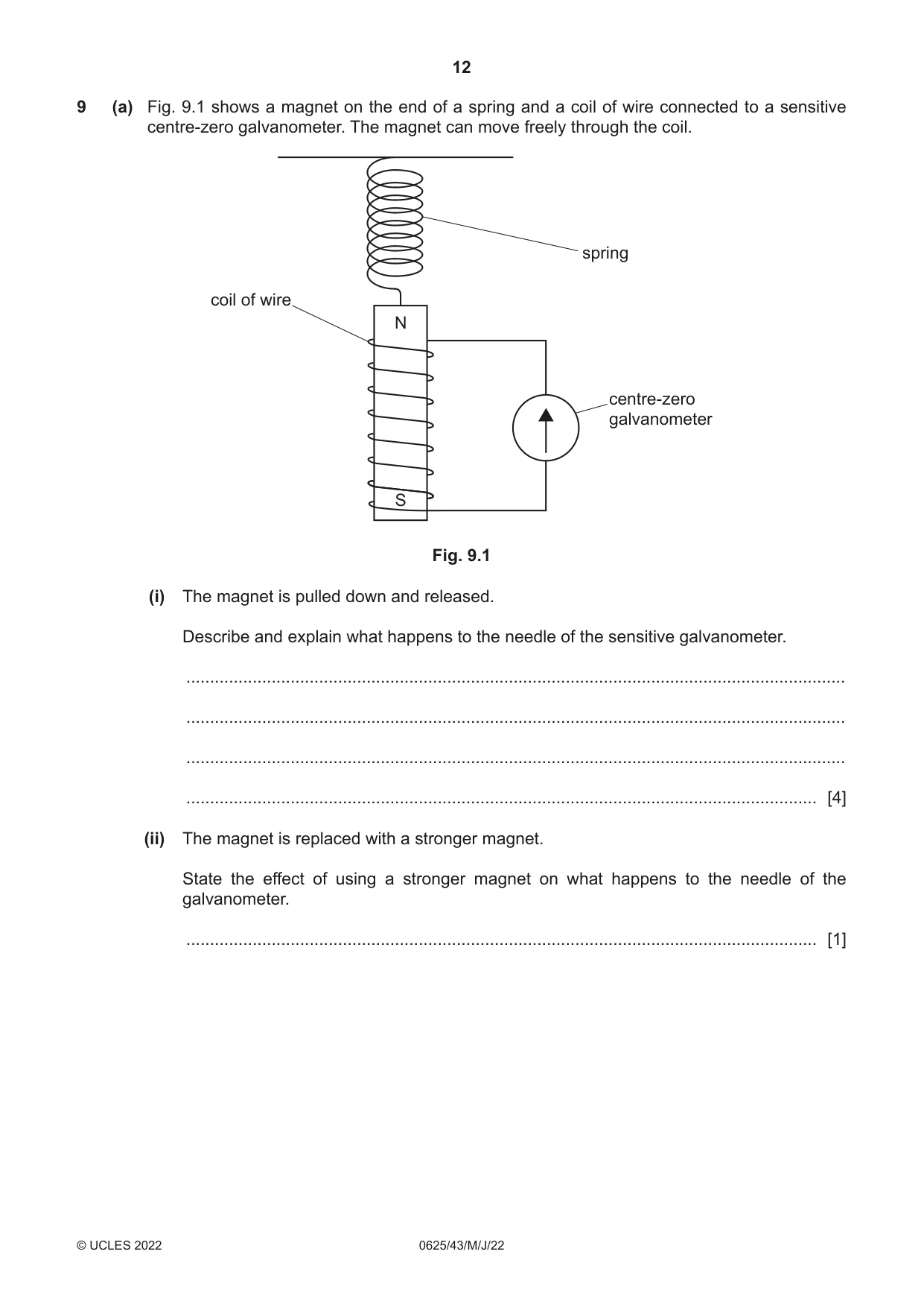 Cambridge IGCSE Physics 0625 2022 May/June Paper 4 · Variant 3 question paper, page 12 of 16