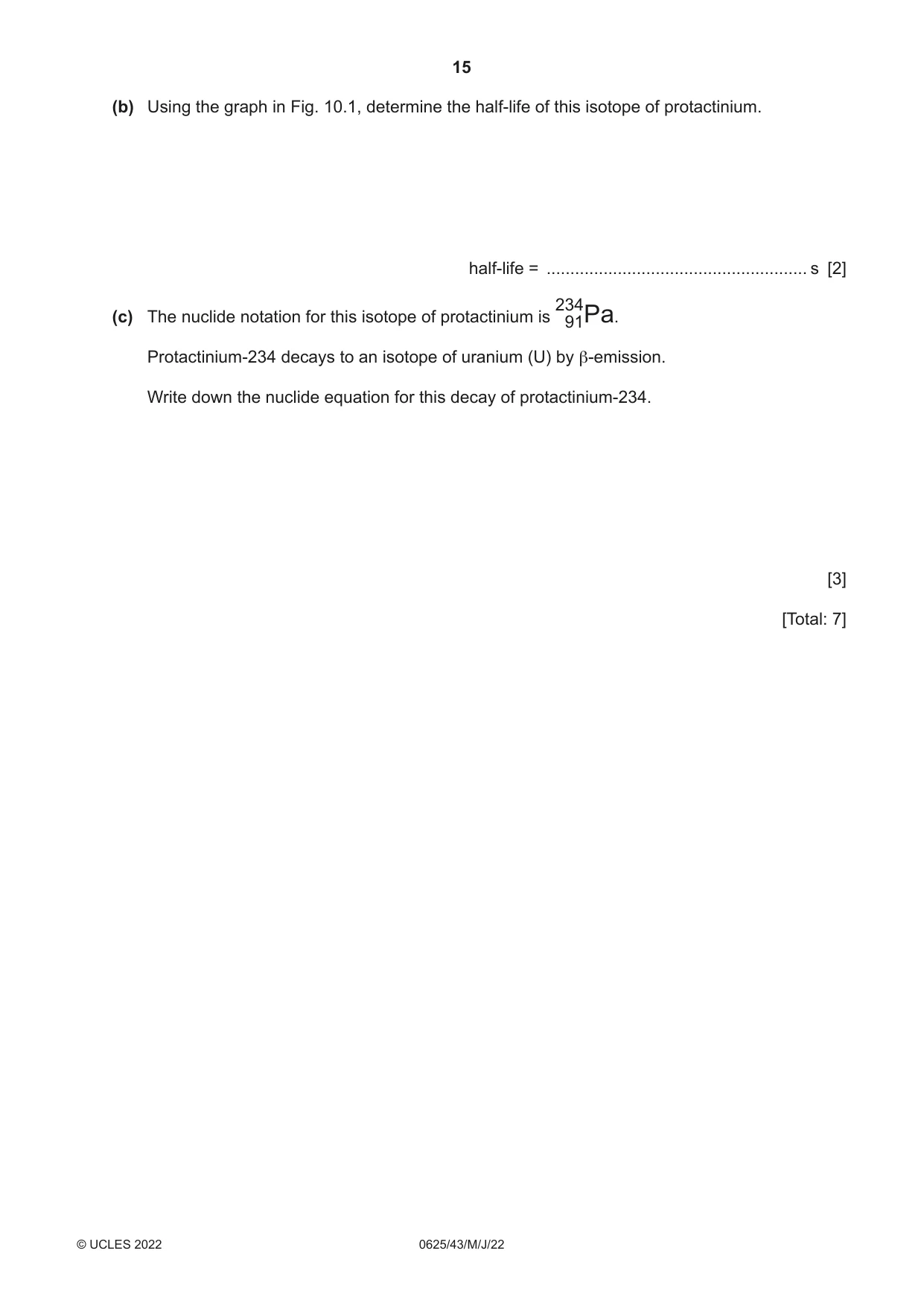 Cambridge IGCSE Physics 0625 2022 May/June Paper 4 · Variant 3 question paper, page 15 of 16