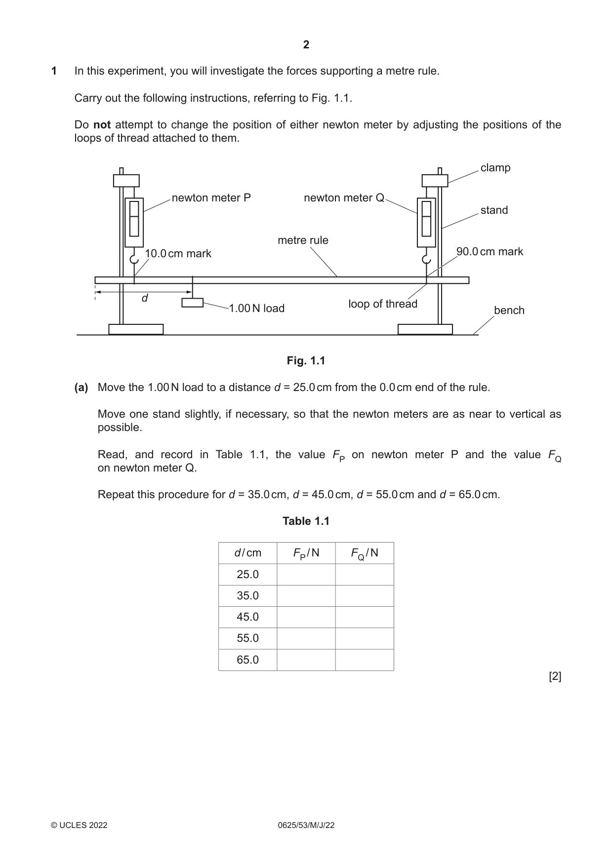 Cambridge IGCSE Physics 0625 2022 May/June Paper 5 · Variant 3 question paper, page 2 of 12