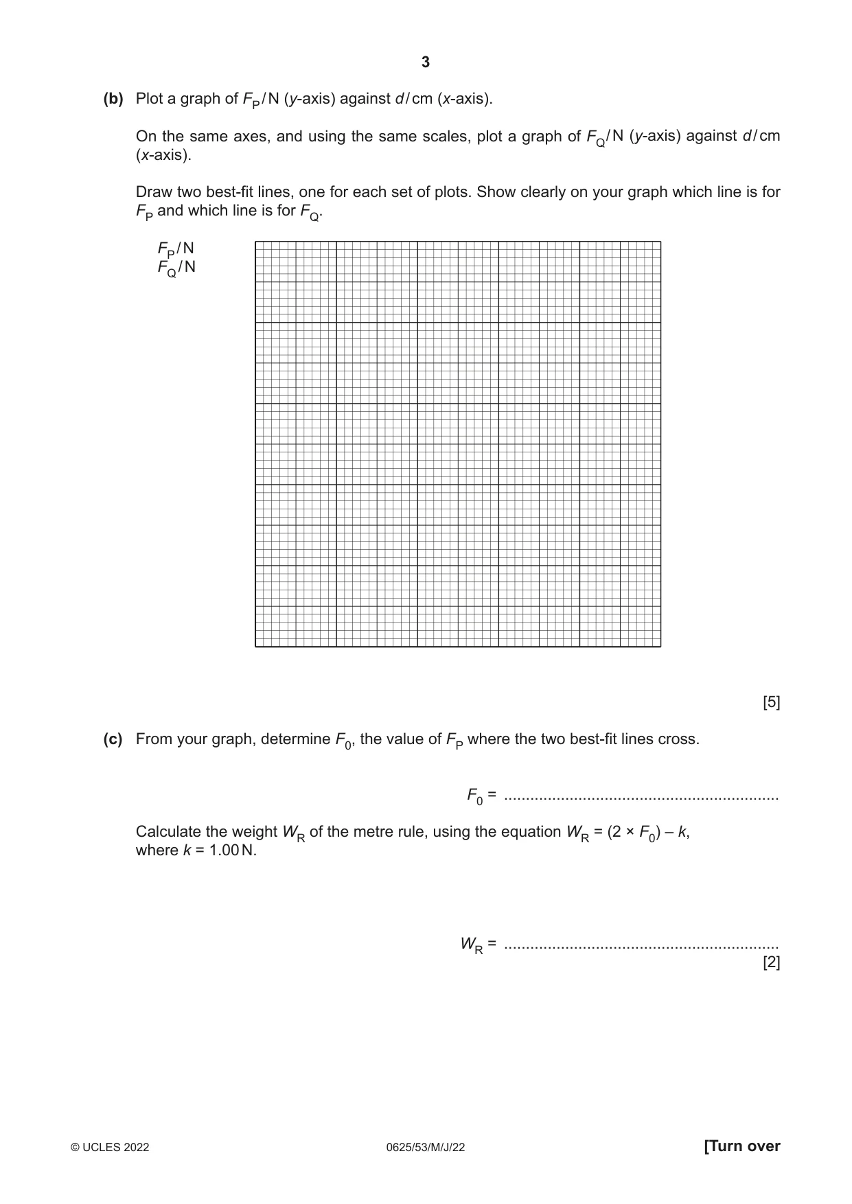 Cambridge IGCSE Physics 0625 2022 May/June Paper 5 · Variant 3 question paper, page 3 of 12
