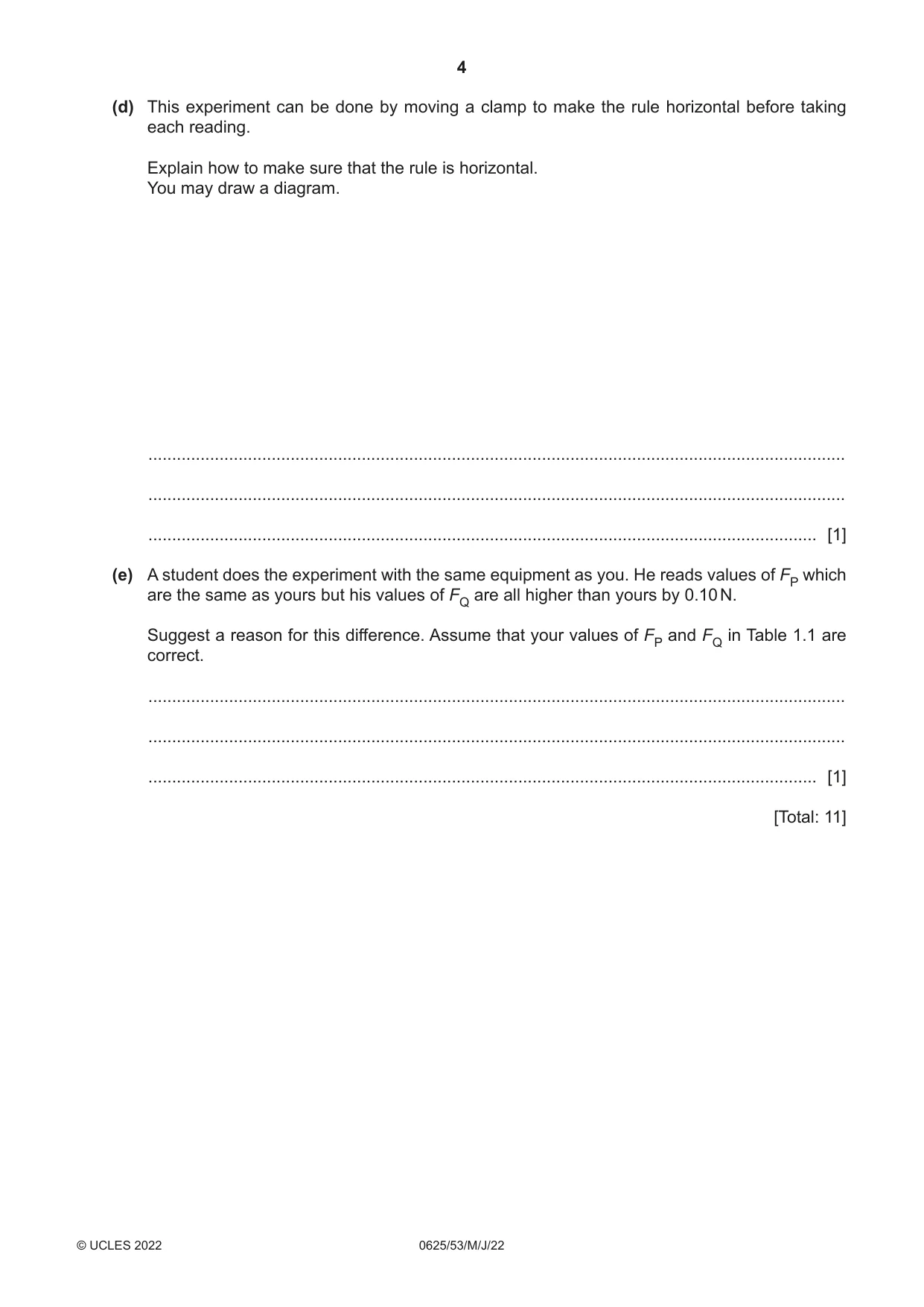 Cambridge IGCSE Physics 0625 2022 May/June Paper 5 · Variant 3 question paper, page 4 of 12