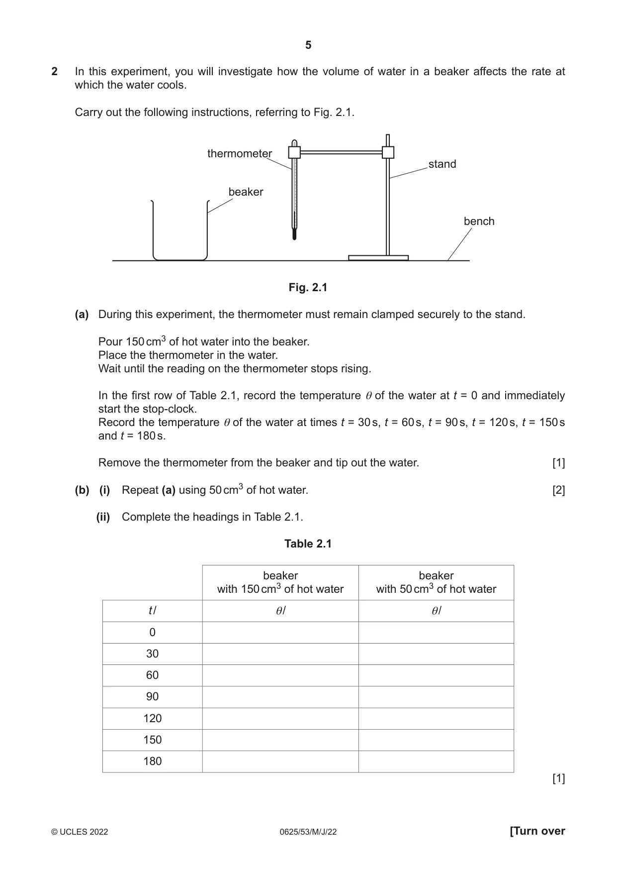 Cambridge IGCSE Physics 0625 2022 May/June Paper 5 · Variant 3 question paper, page 5 of 12