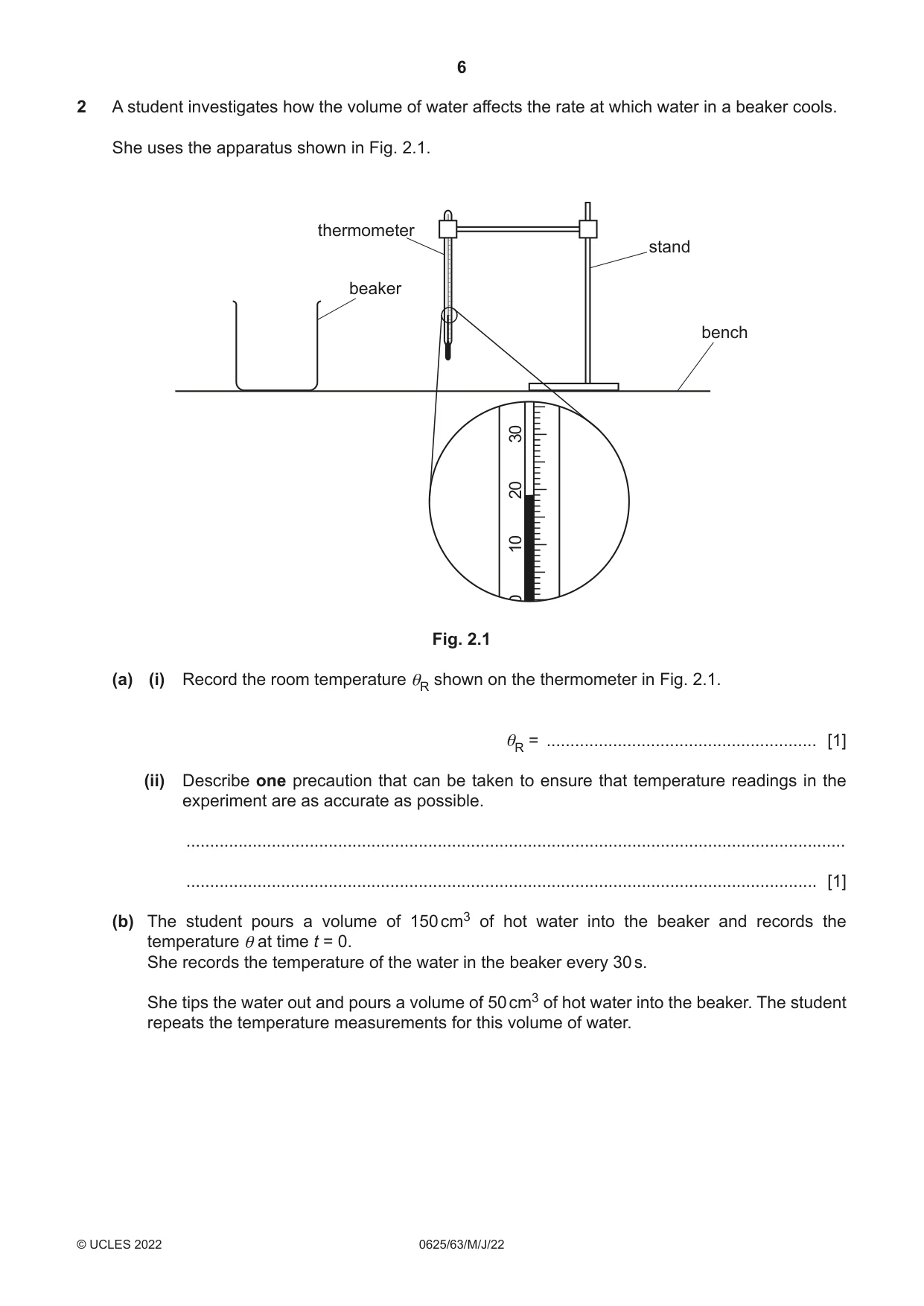 Cambridge IGCSE Physics 0625 2022 May/June Paper 6 · Variant 3 question paper, page 6 of 16