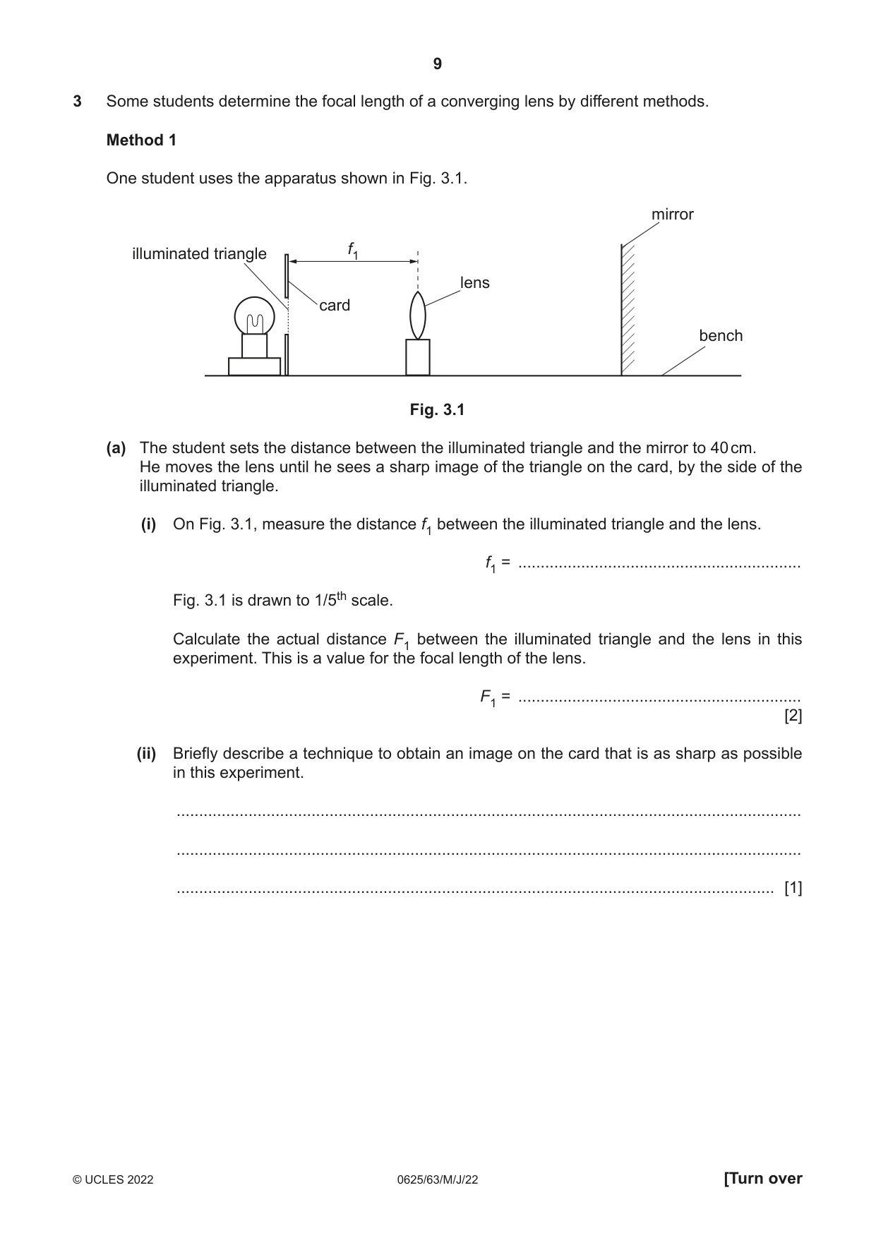 Cambridge IGCSE Physics 0625 2022 May/June Paper 6 · Variant 3 question paper, page 9 of 16