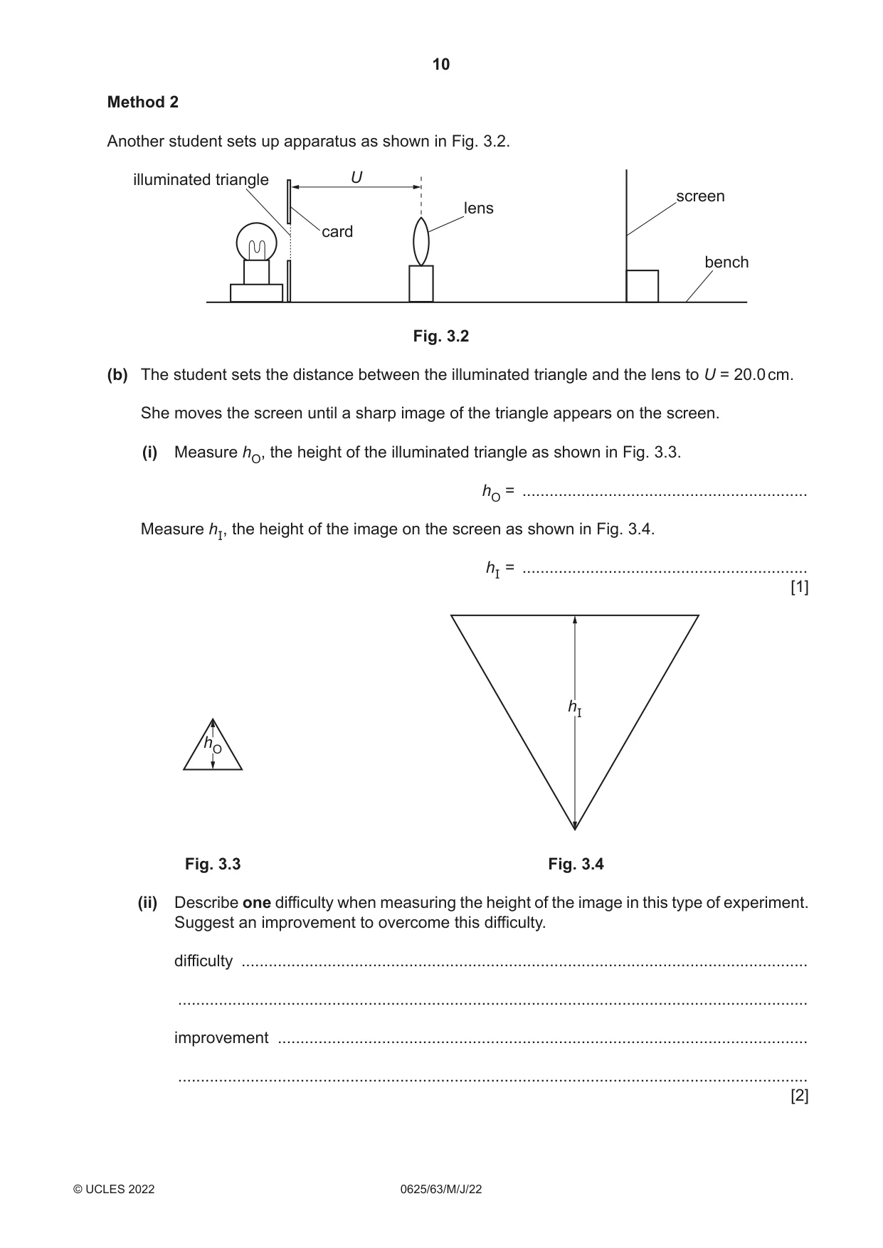 Cambridge IGCSE Physics 0625 2022 May/June Paper 6 · Variant 3 question paper, page 10 of 16