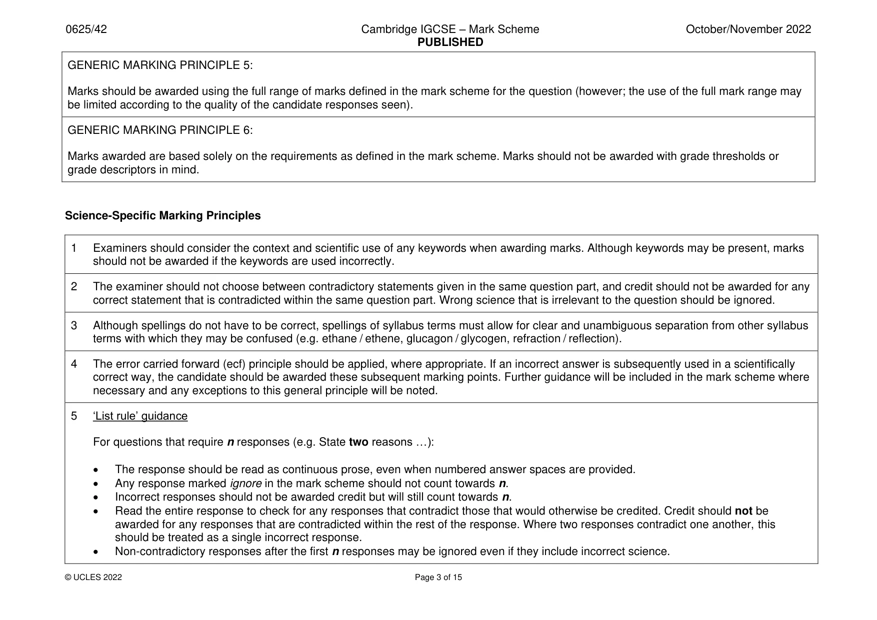 Mark scheme, page 3 of 15