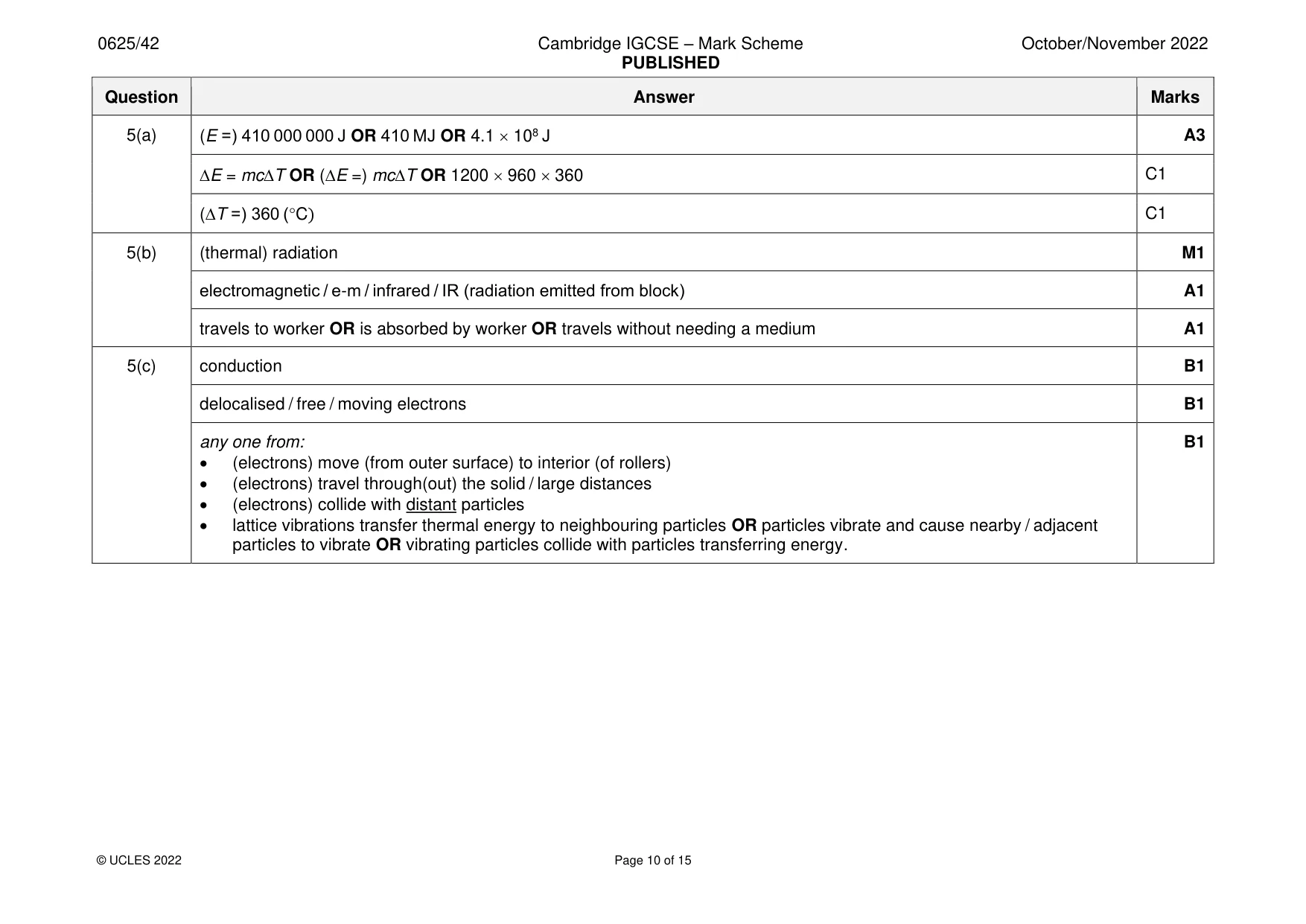 Mark scheme, page 10 of 15