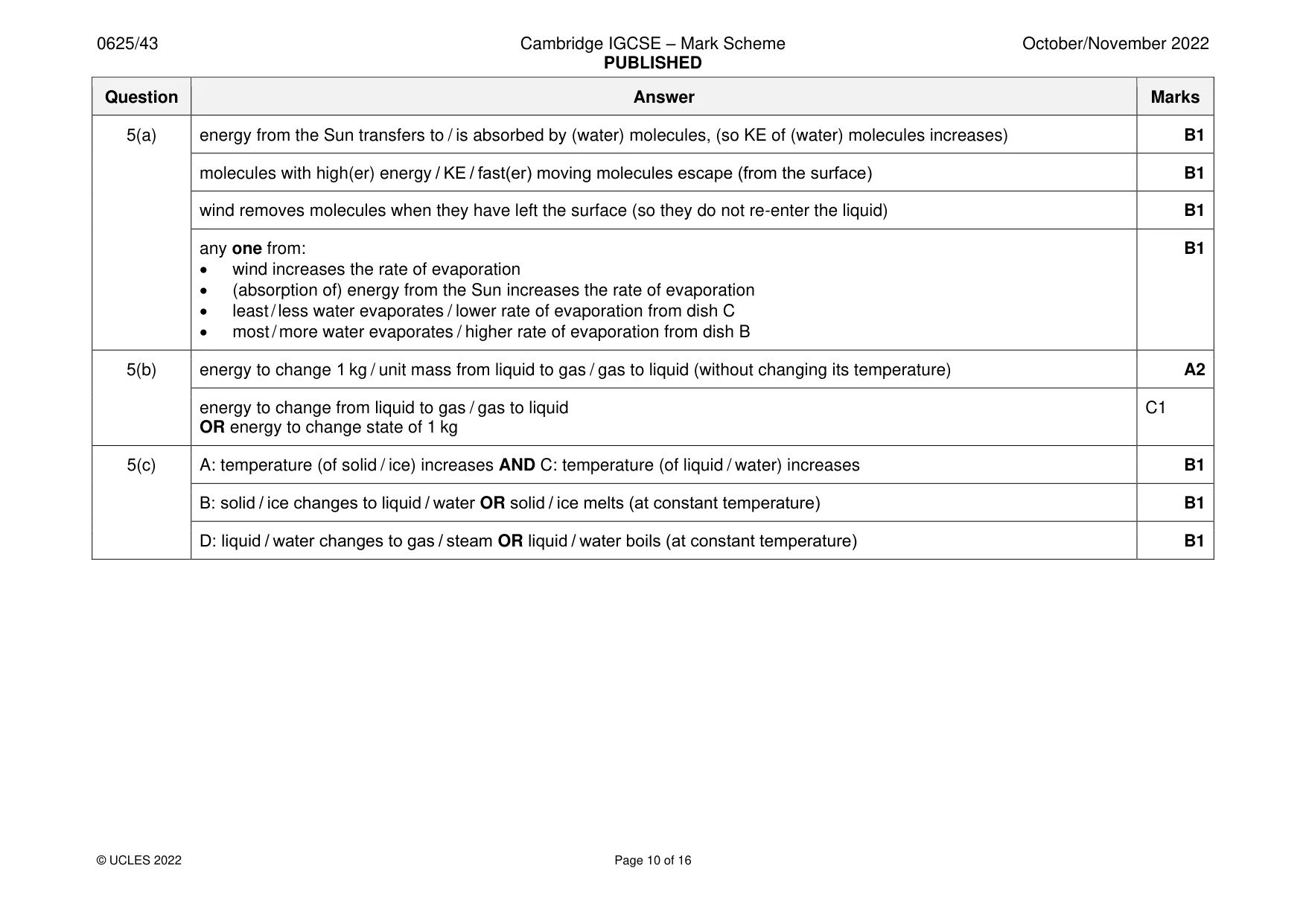 Mark scheme, page 10 of 16