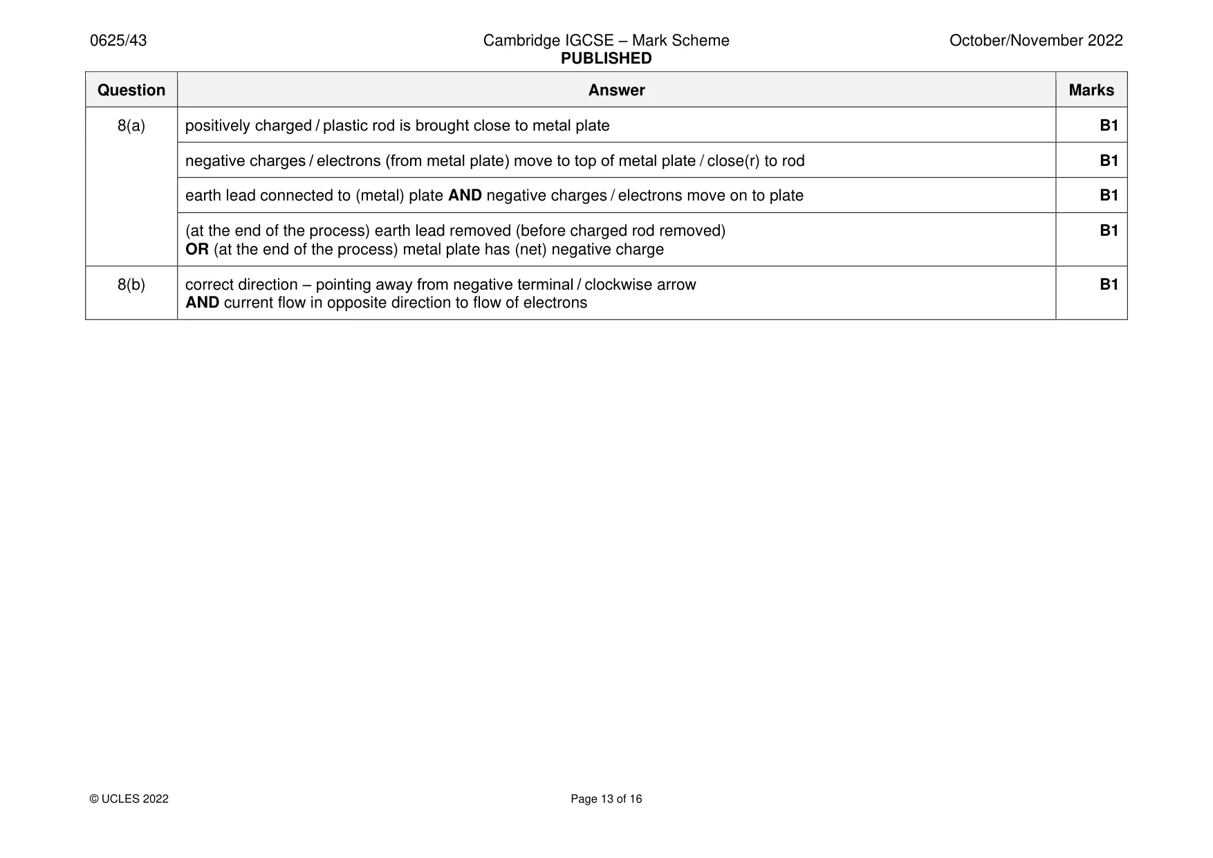 Mark scheme, page 13 of 16